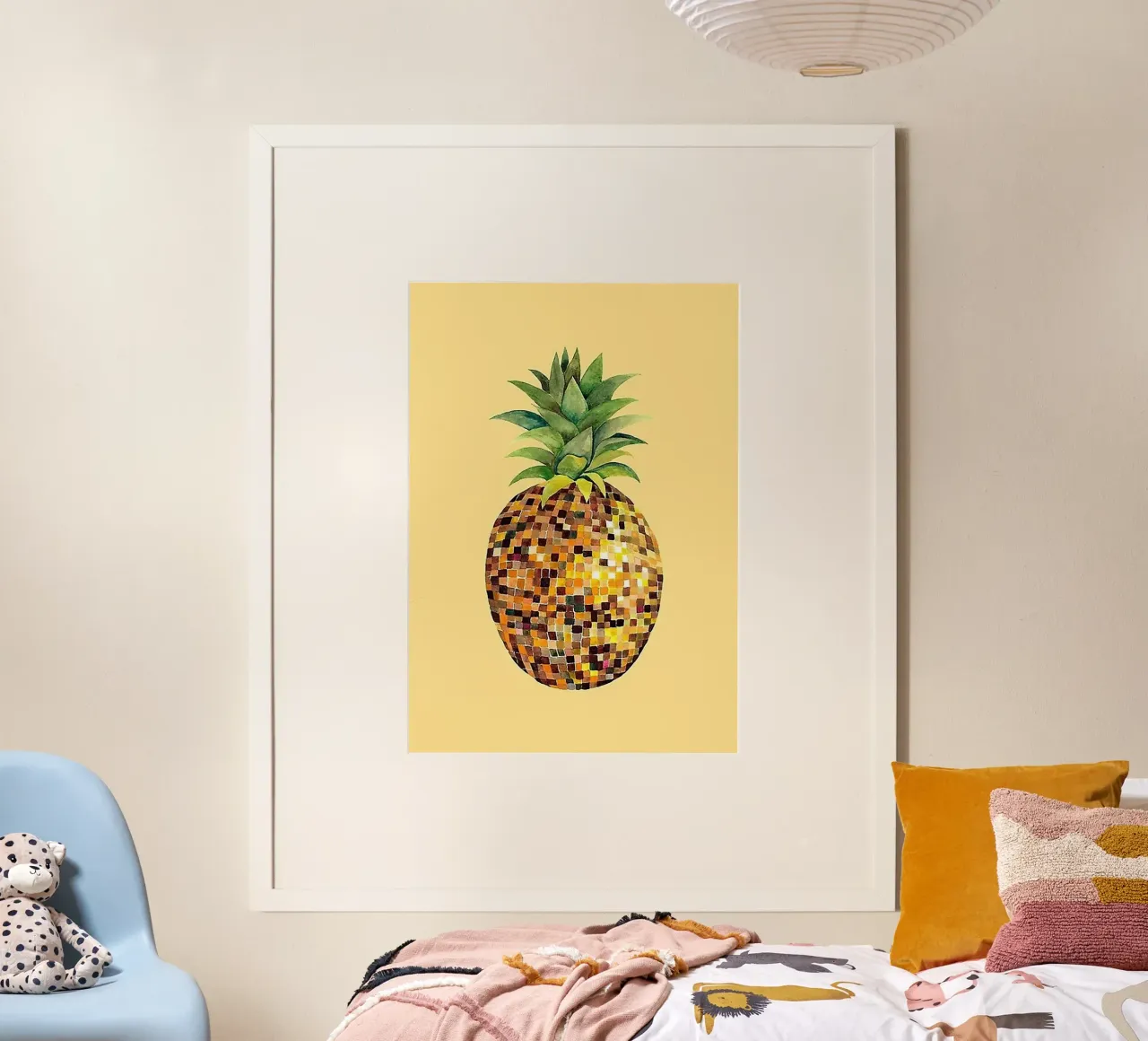 Disco Pineapple poster con telaio in plastica da Attaboy Dsgn