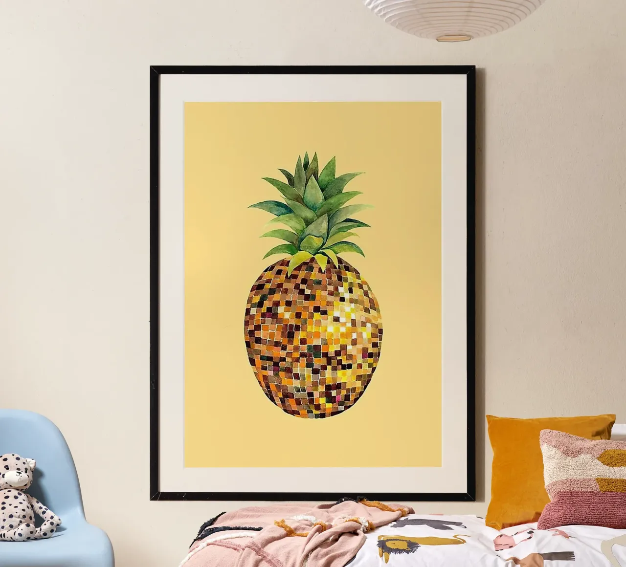 Disco Pineapple poster con telaio in plastica da Attaboy Dsgn