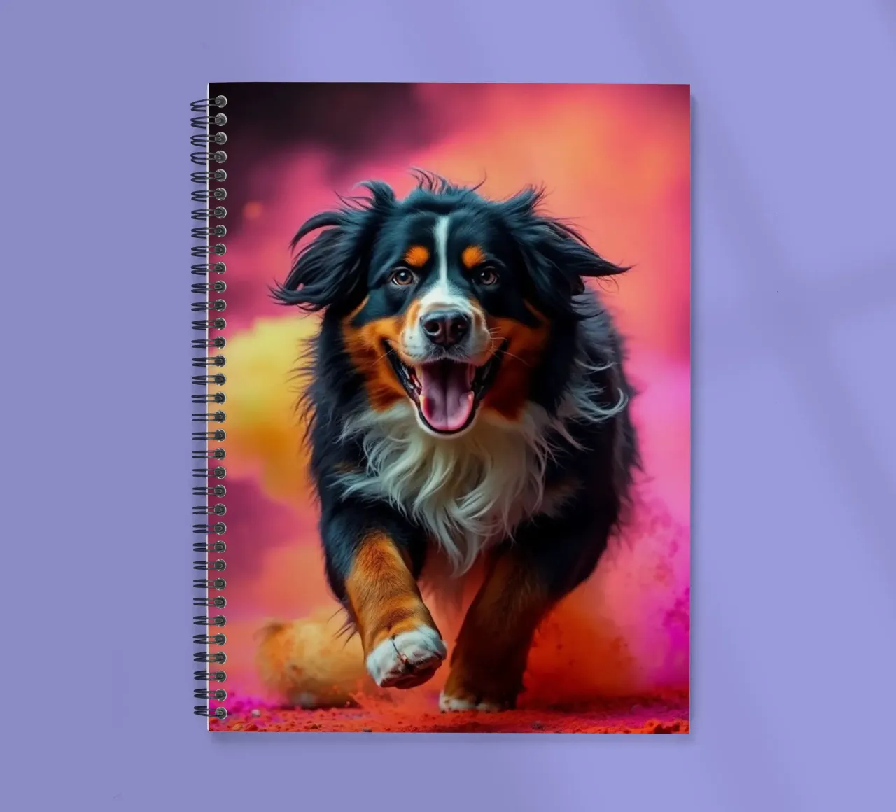 The colorful Bernese Mountain Dog #189 spiral notebook by Yumis.Beargang.and.Me