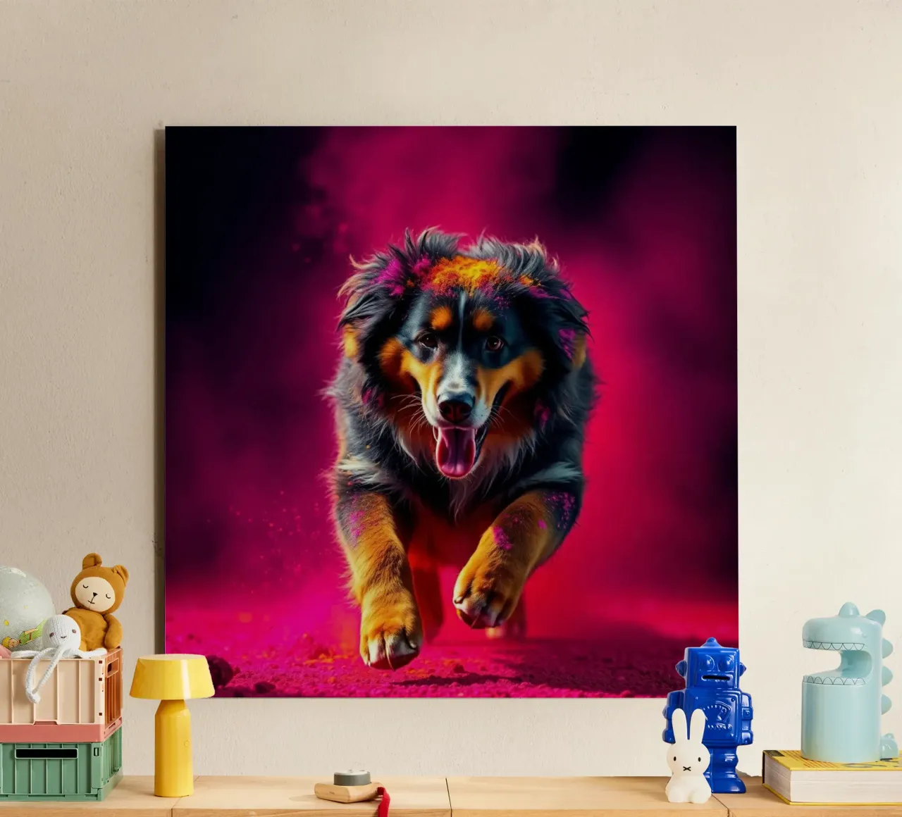 The colorful Bernese Mountain Dog #190 alu-dibond by Yumis.Beargang.and.Me