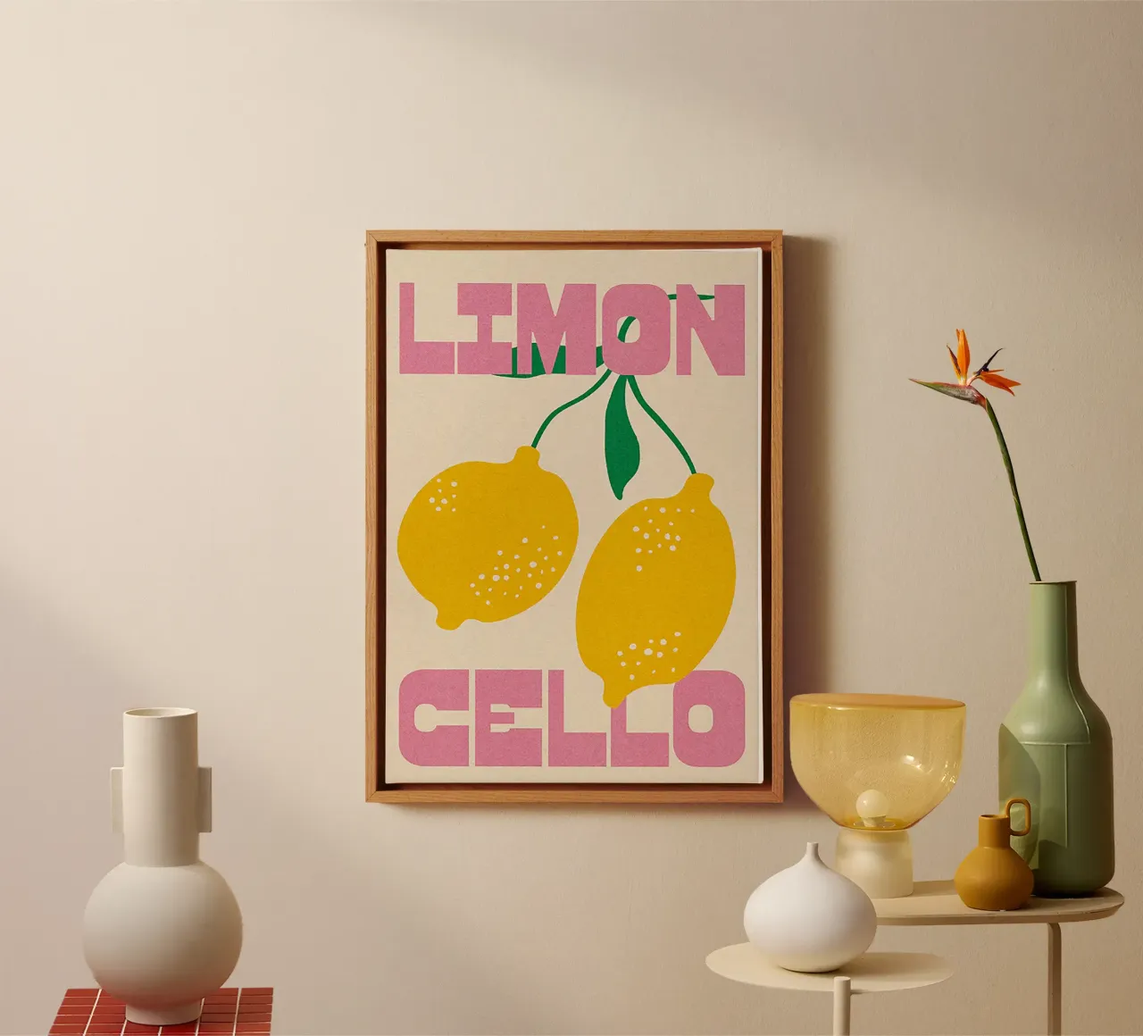 Limoncello Lemon Art tela con Cornice a cassetta da Attaboy Dsgn