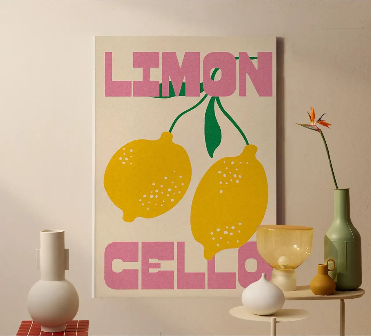 Limoncello Lemon Art tela con Cornice a cassetta da Attaboy Dsgn
