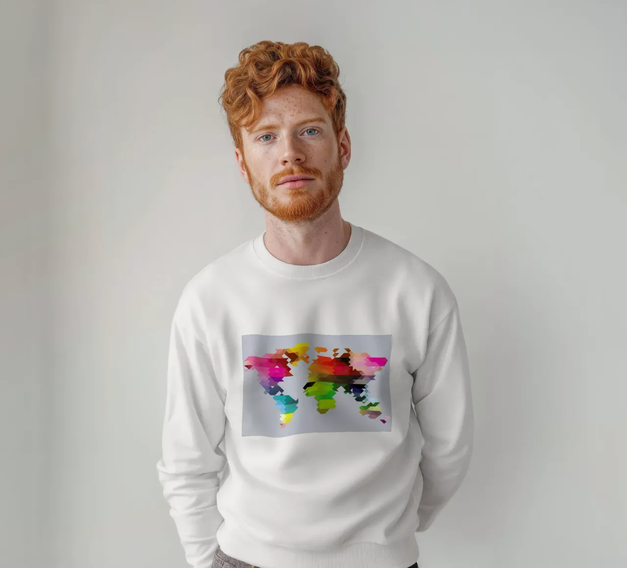Geo World Map sweatshirt by Three Of The Possessed
