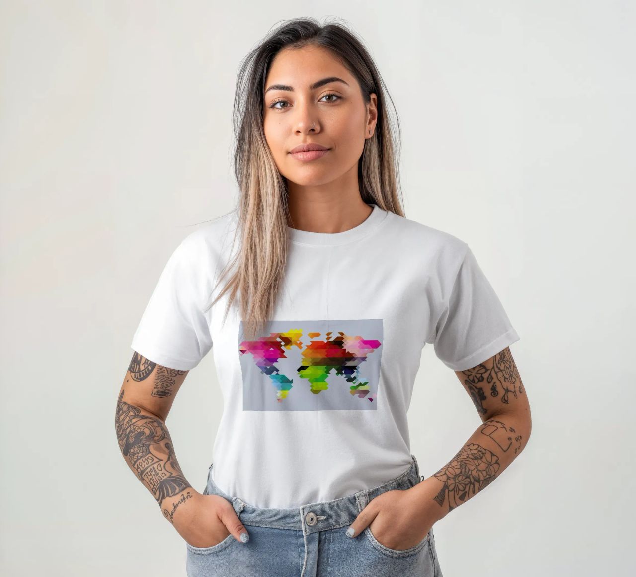 Geo World Map t-shirt da Three Of The Possessed