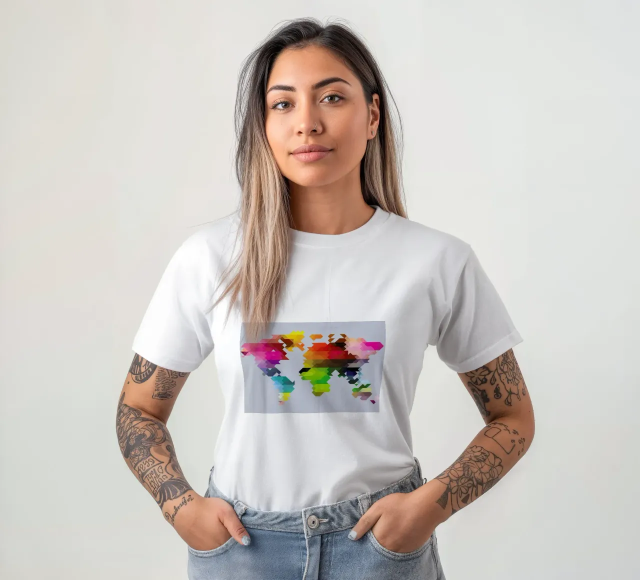 Geo World Map t-shirt by Three Of The Possessed