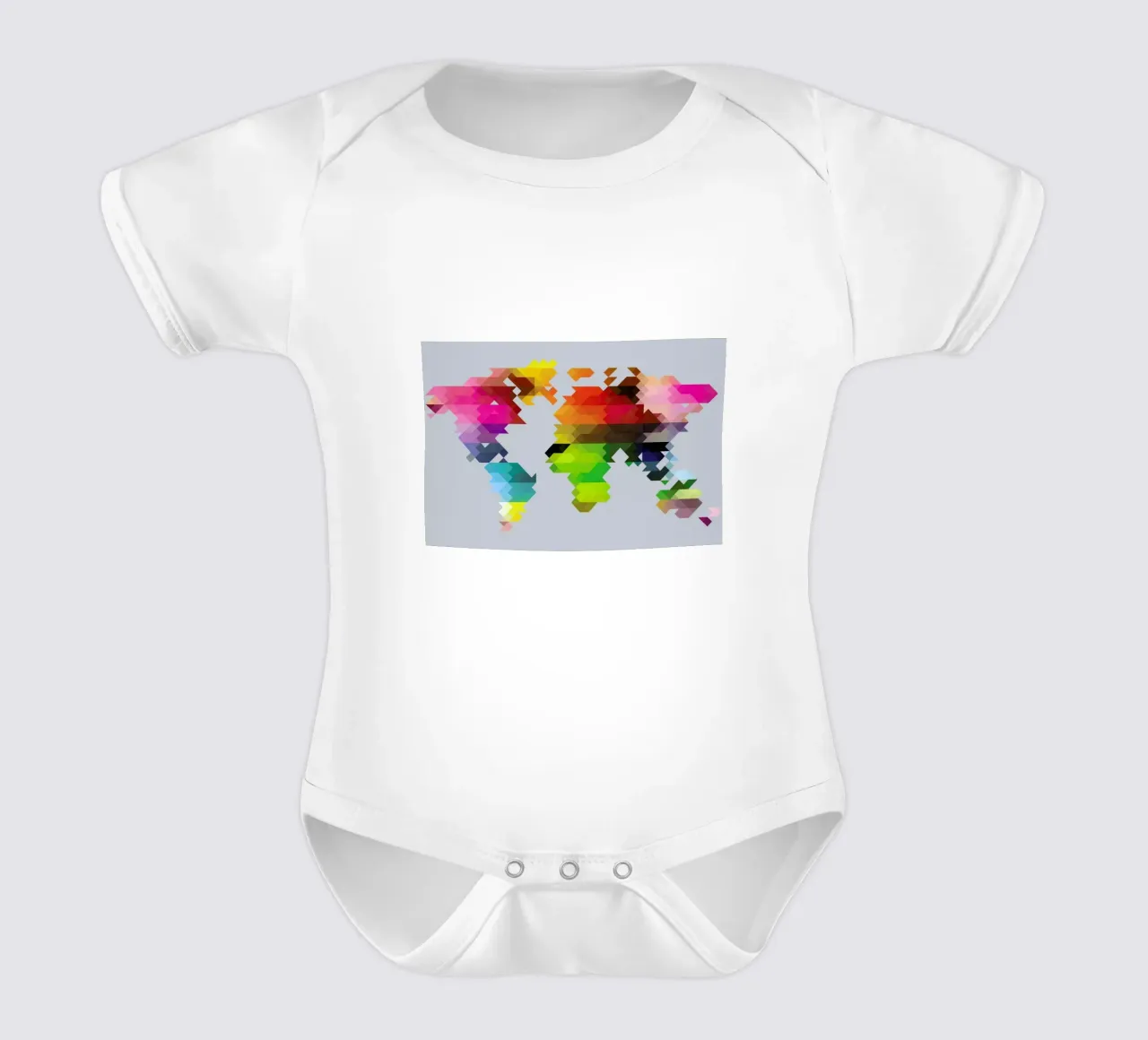Geo World Map body neonato maniche corte da Three Of The Possessed