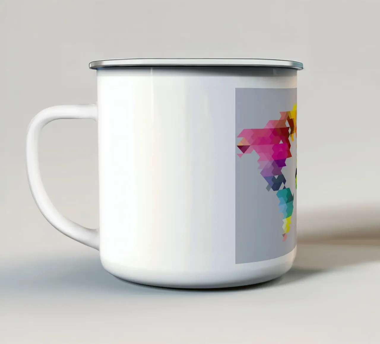 Geo World Map Emaille Tasse von Three Of The Possessed