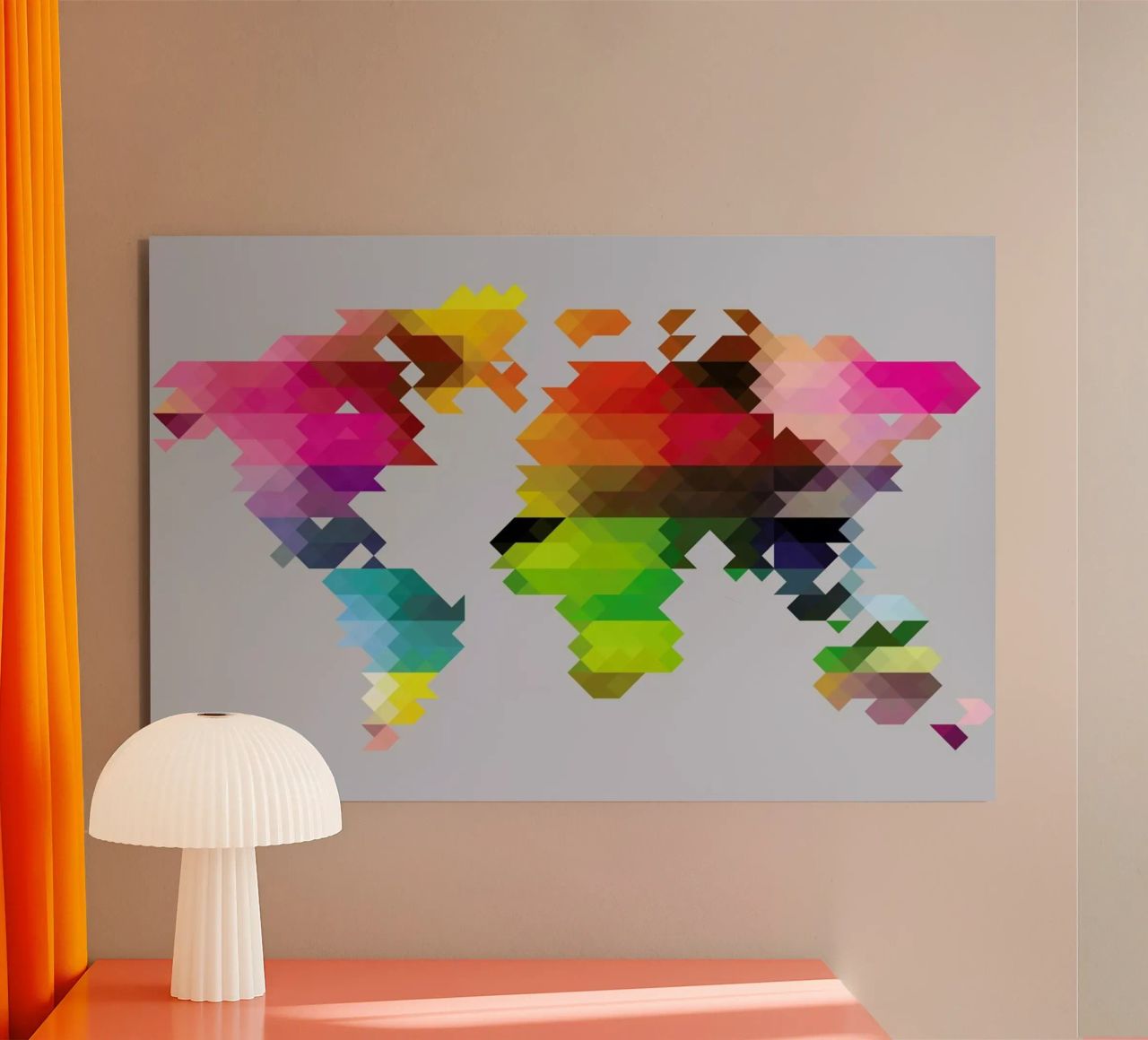 Geo World Map alluminio dibond da Three Of The Possessed