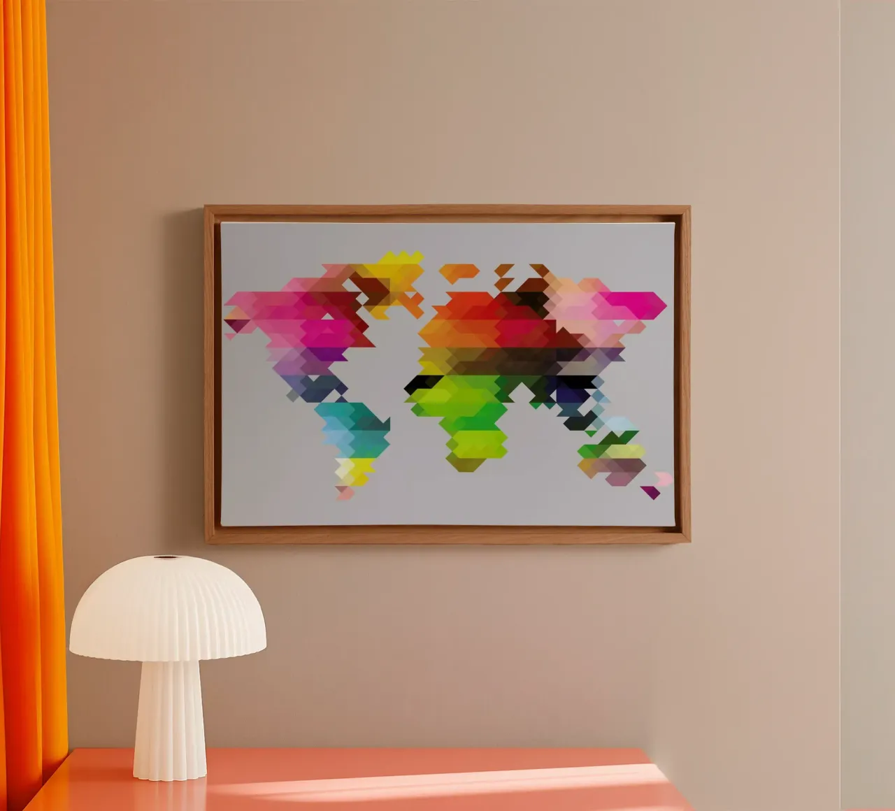 Geo World Map Leinwand von Three Of The Possessed