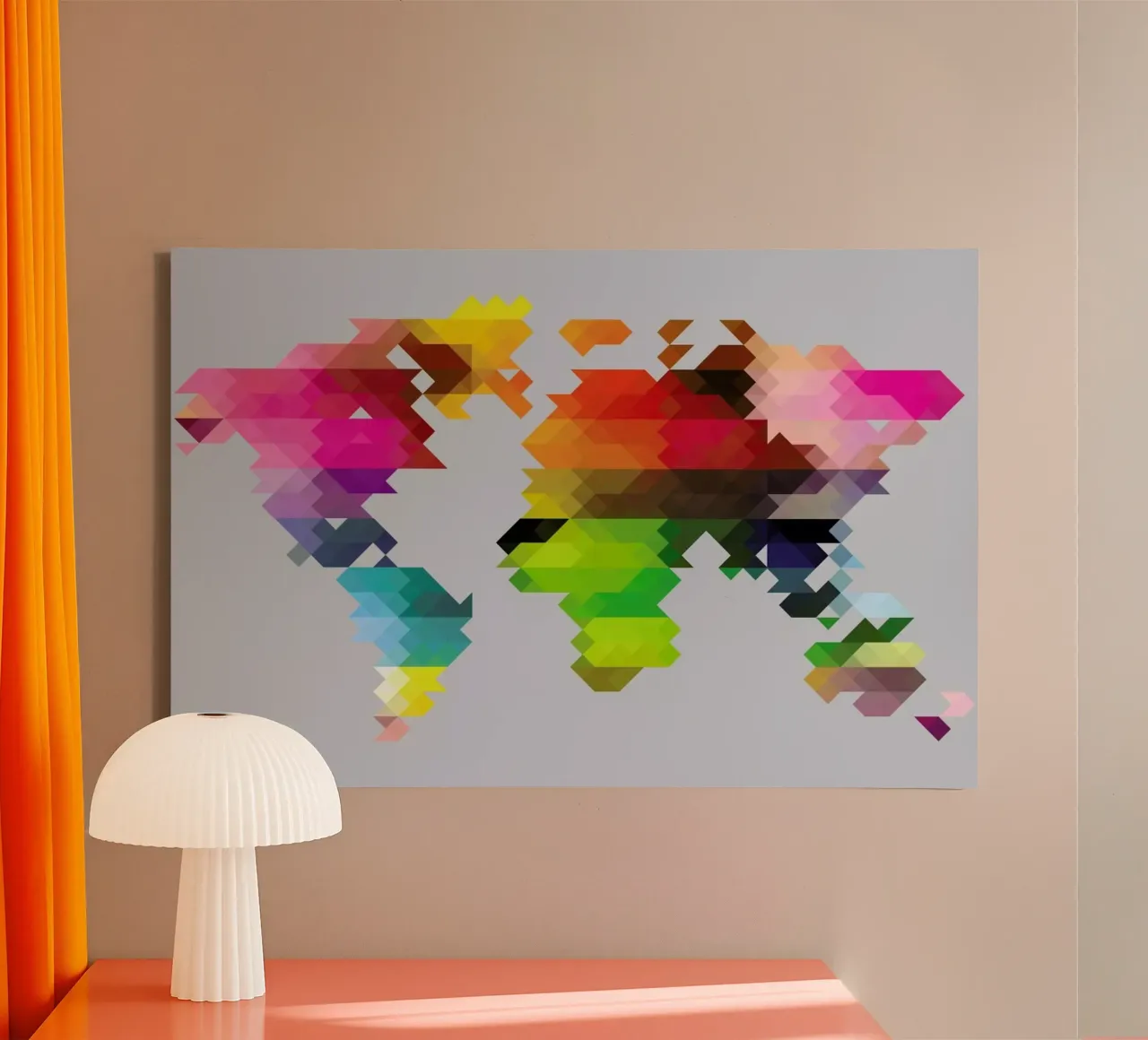 Geo World Map Leinwand von Three Of The Possessed