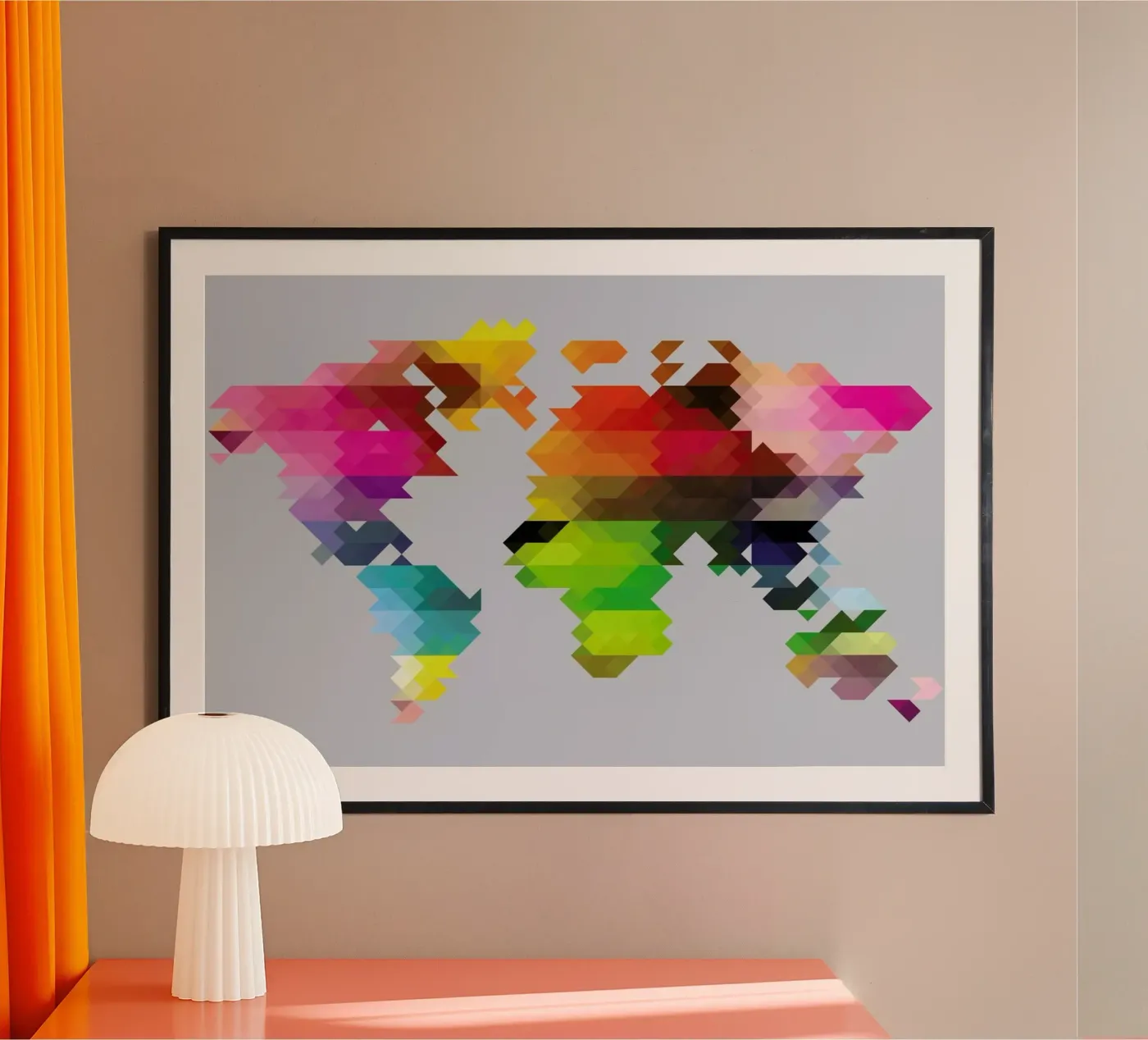Geo World Map Poster von Three Of The Possessed