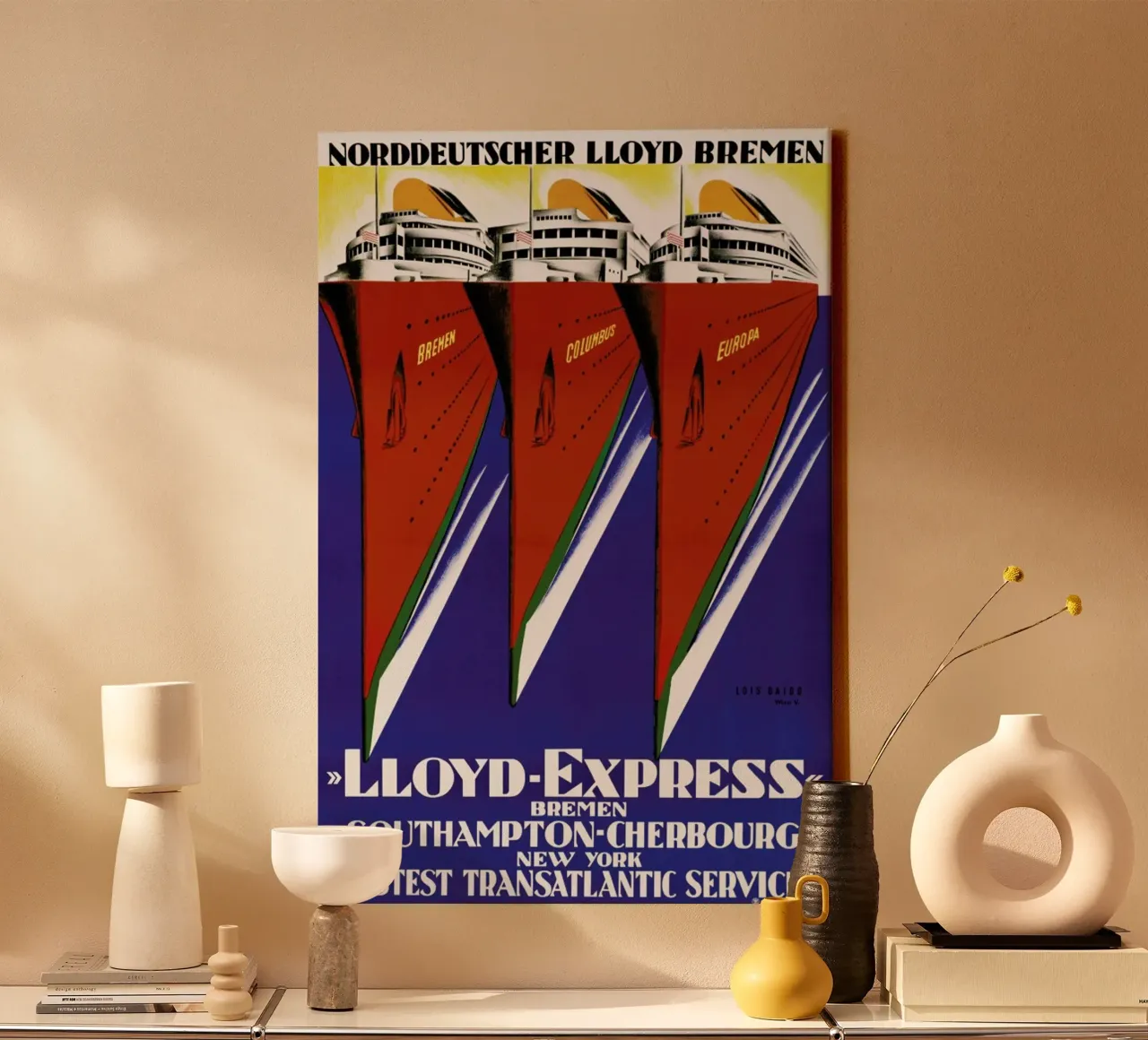 Lois Gaigg - Lloyd Express canvas met Baklijst van ARTOTHEK