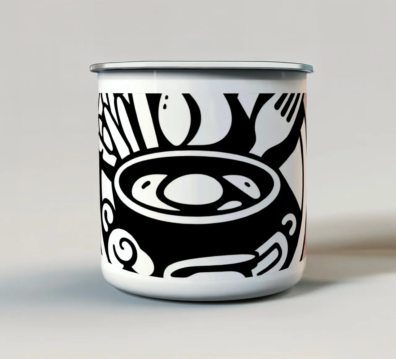 Una vivace ciotola di ingredienti misti con verdure fresche tazza in smalto da DesignDoodle