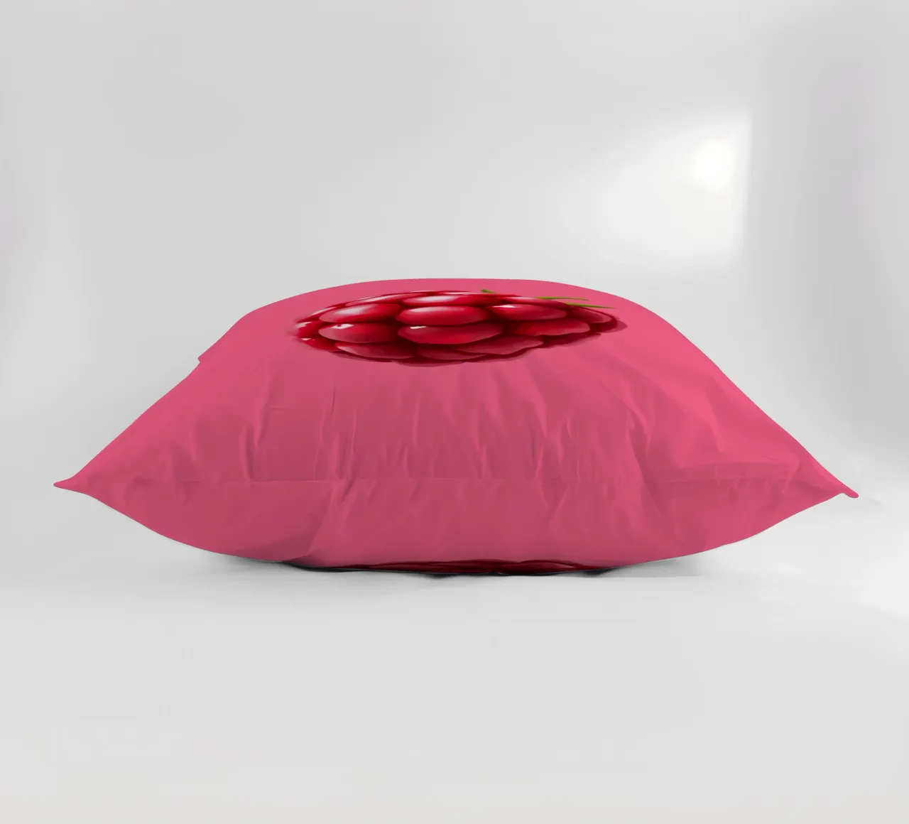 Lampone fresco su sfondo rosa cuscino da DesignDoodle