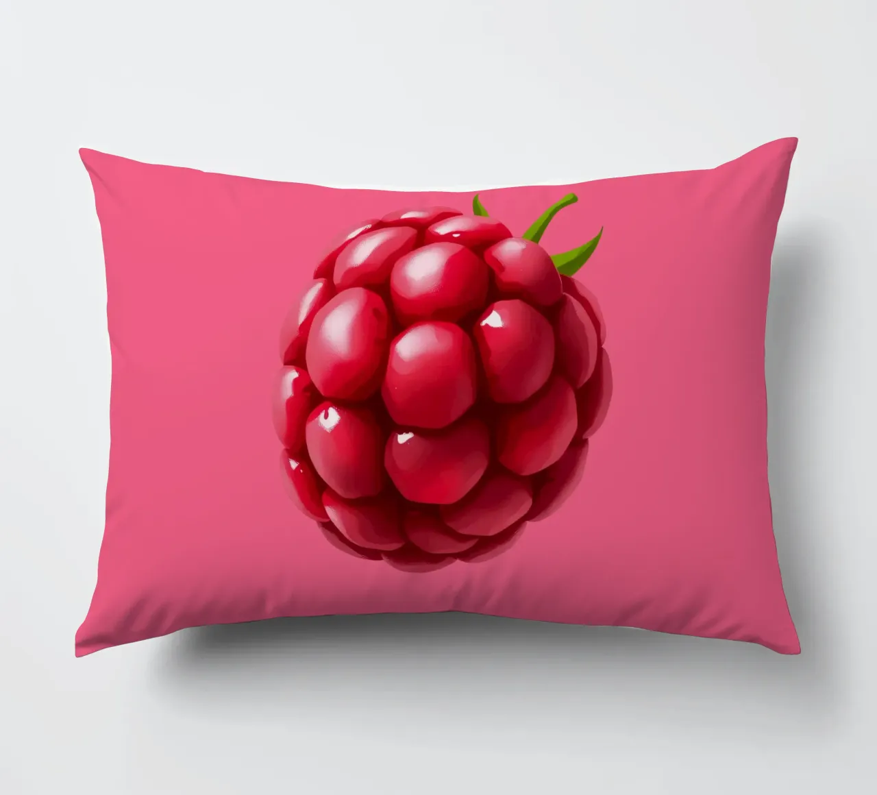 Lampone fresco su sfondo rosa cuscino da DesignDoodle