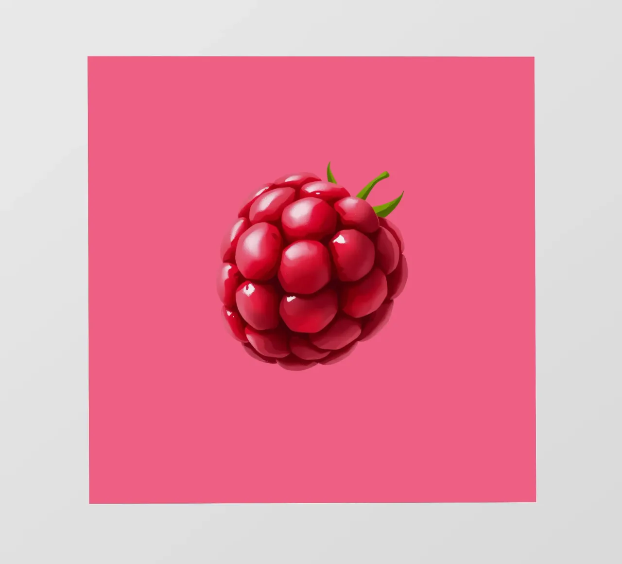 Lampone fresco su sfondo rosa telo in pvc da DesignDoodle