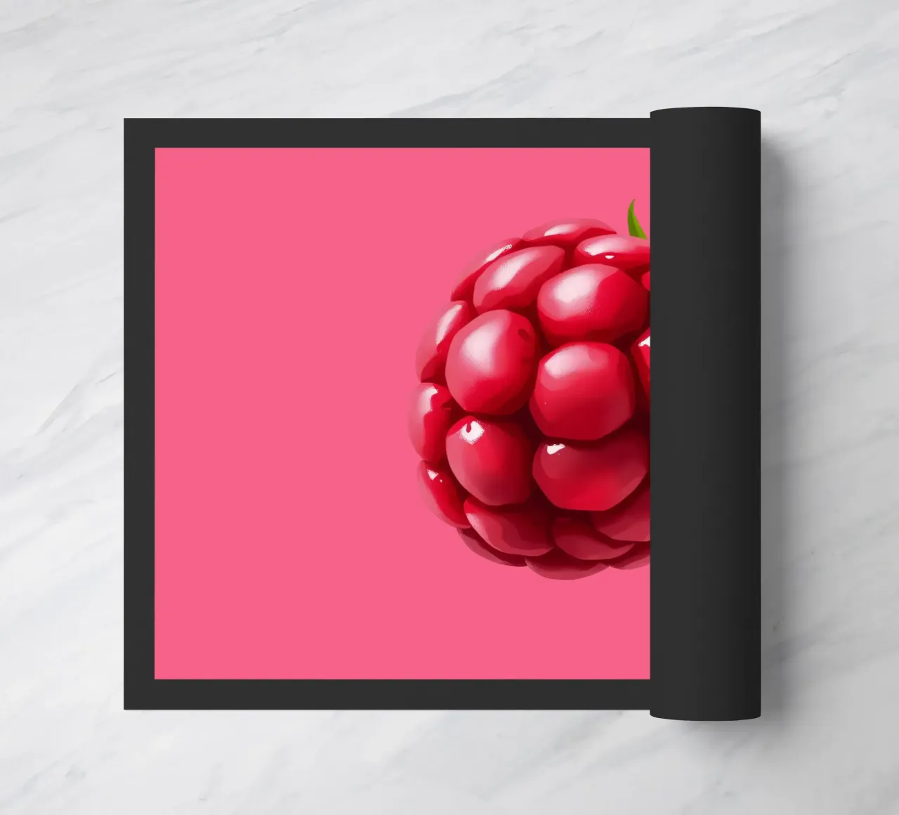 Lampone fresco su sfondo rosa zerbino da DesignDoodle