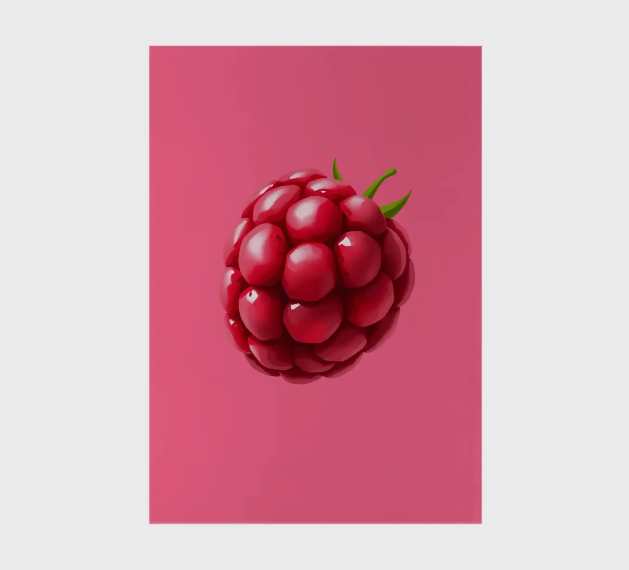 Fresh raspberry on a pink background notebook by DesignDoodle