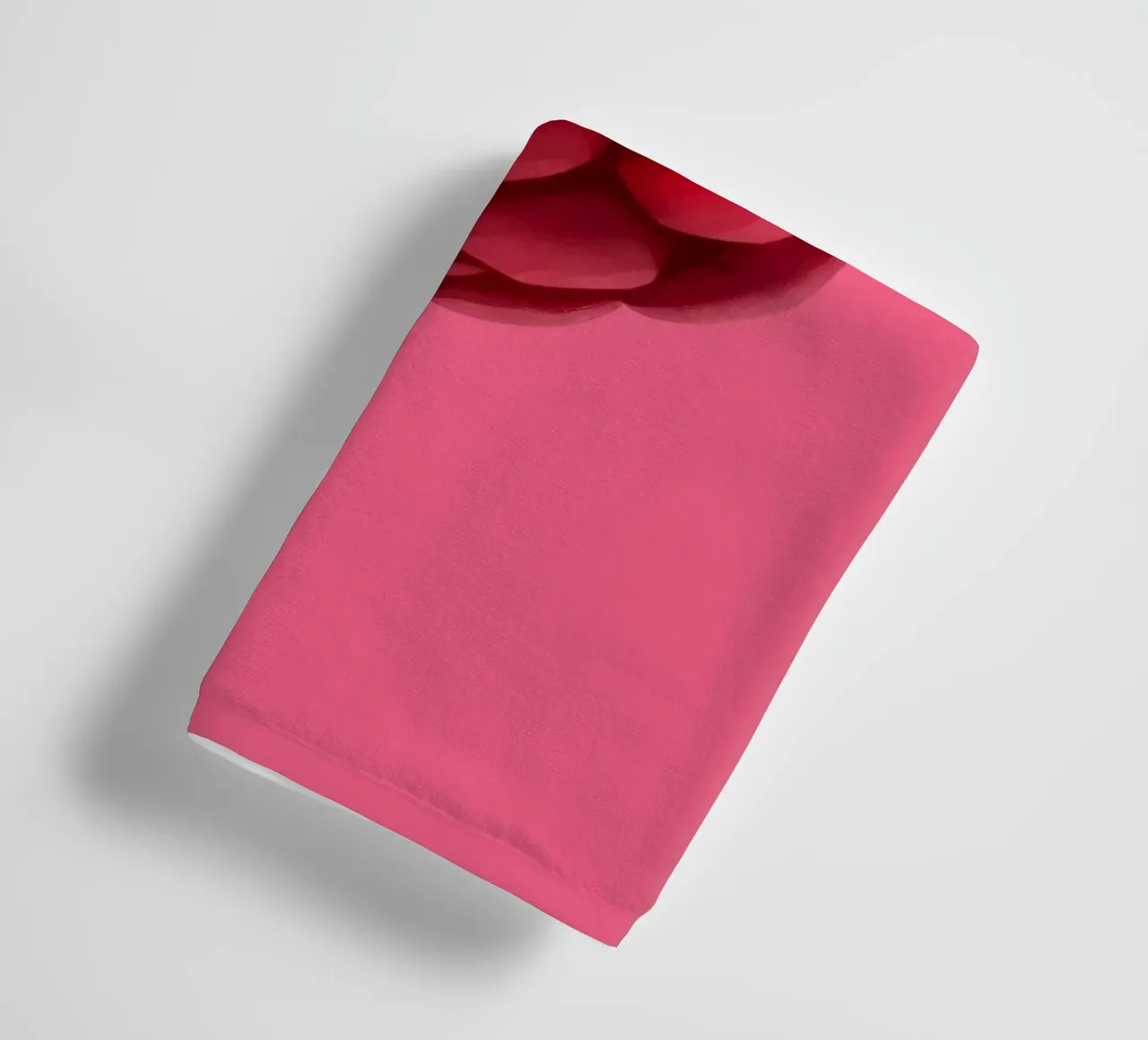 Fresh raspberry on a pink background towel by DesignDoodle