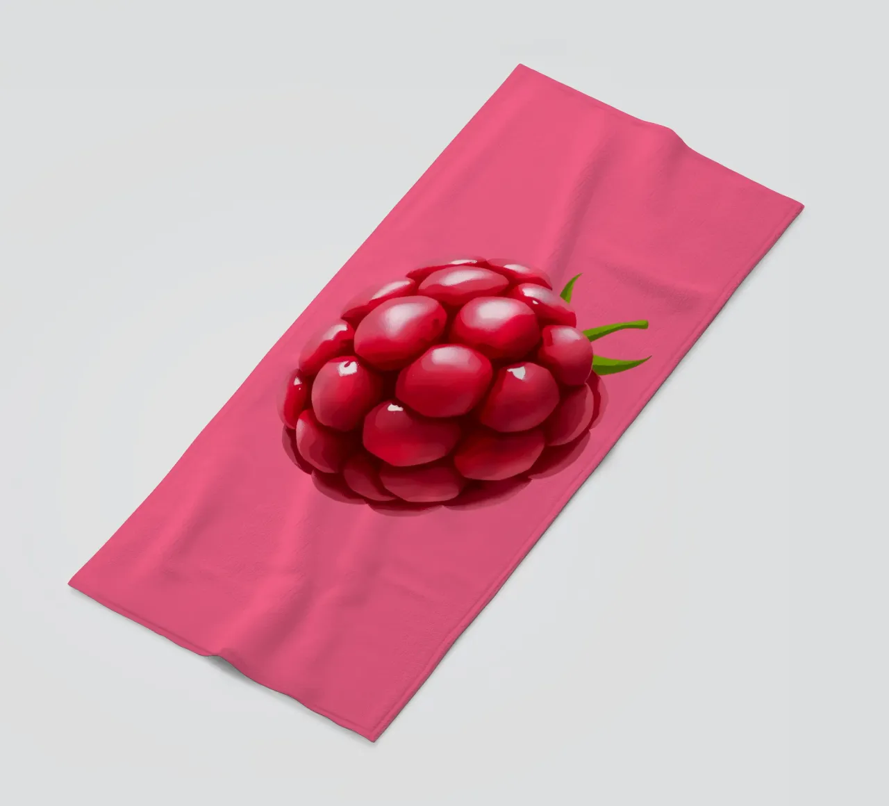 Lampone fresco su sfondo rosa telo mare da DesignDoodle
