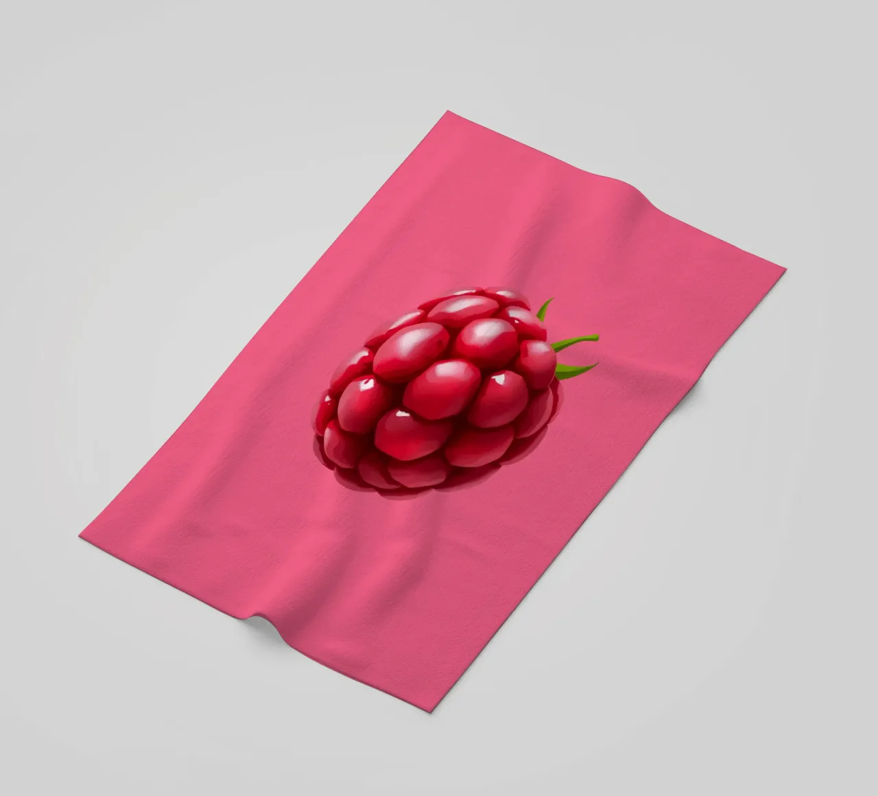 Lampone fresco su sfondo rosa telo mare da DesignDoodle