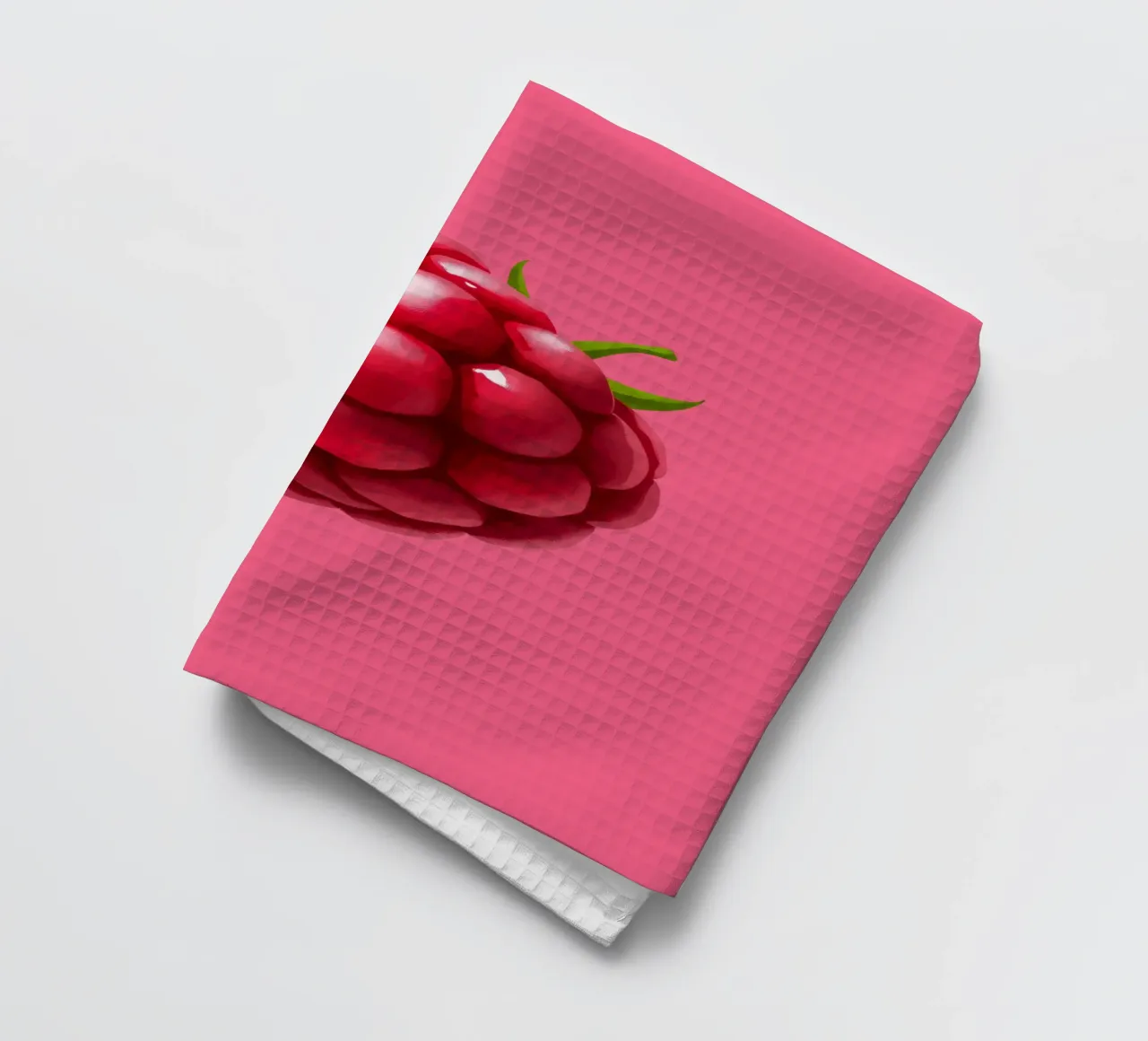 Lampone fresco su sfondo rosa canovaccio da cucina da DesignDoodle