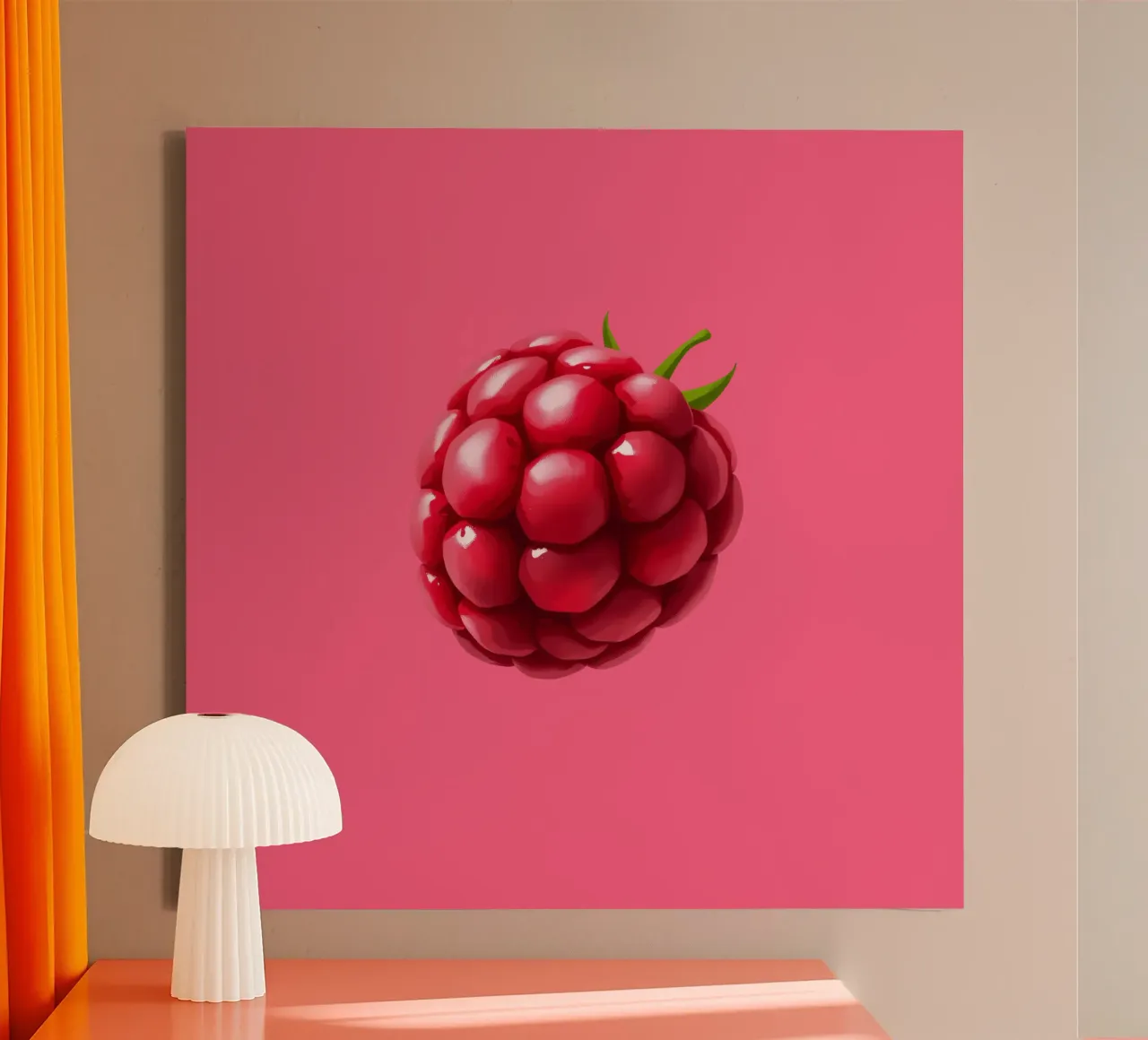 Framboise fraîche sur fond rose toile de DesignDoodle