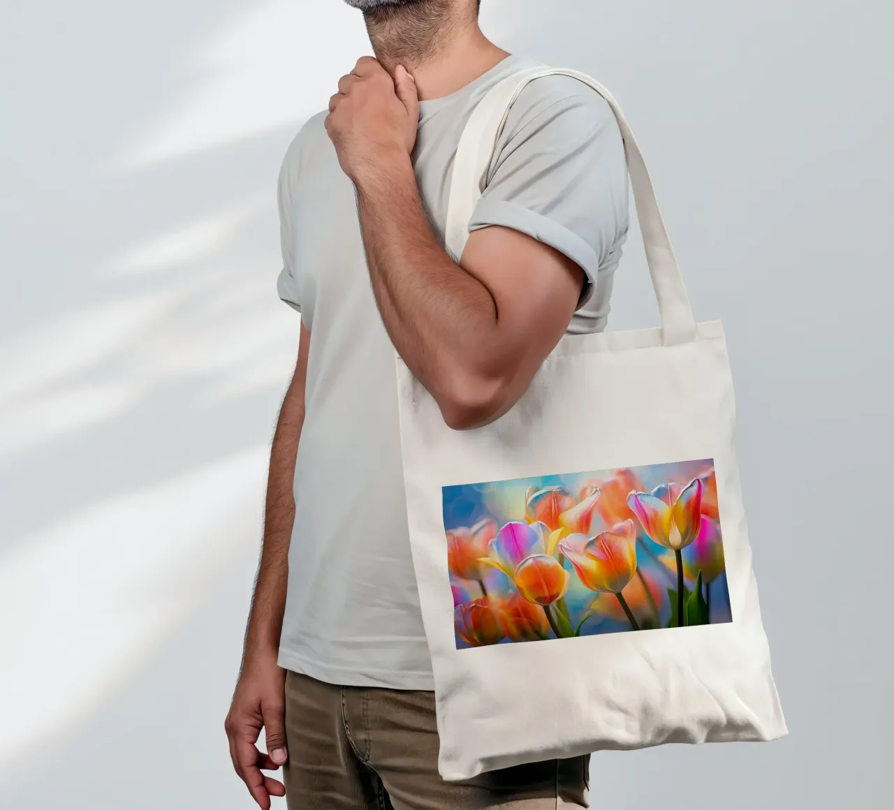 Coloured tulips tote bag by Imagine