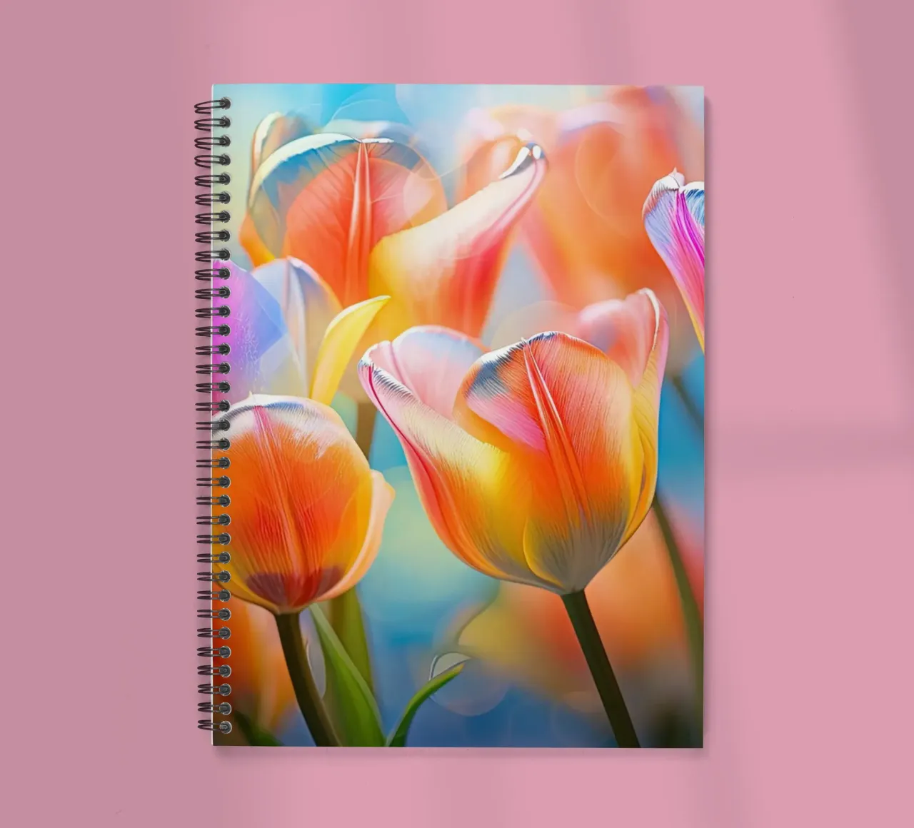 Coloured tulips spiral notebook by Imagine