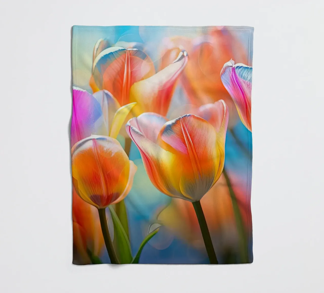 Coloured tulips fleece blanket by Imagine