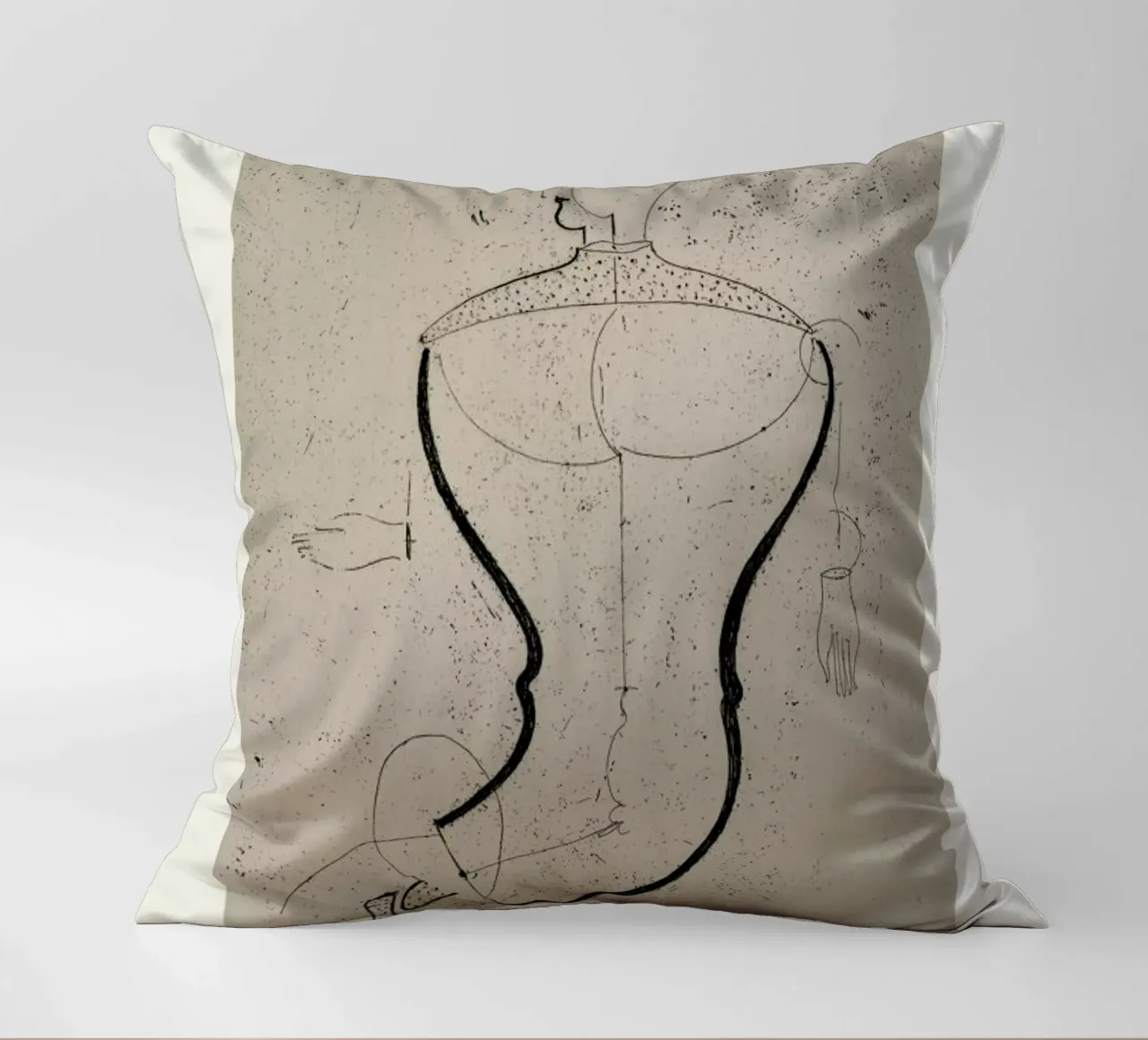 Schlemmer - Abstract Figure, Facing Left cuscino da ARTOTHEK