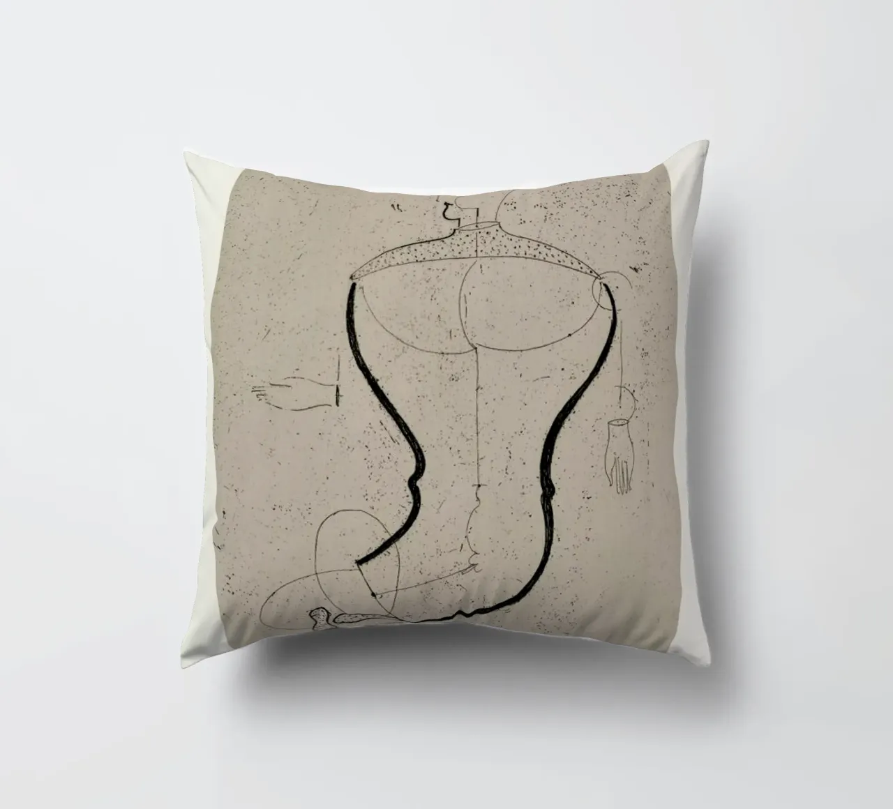 Schlemmer - Abstract Figure, Facing Left cuscino da ARTOTHEK