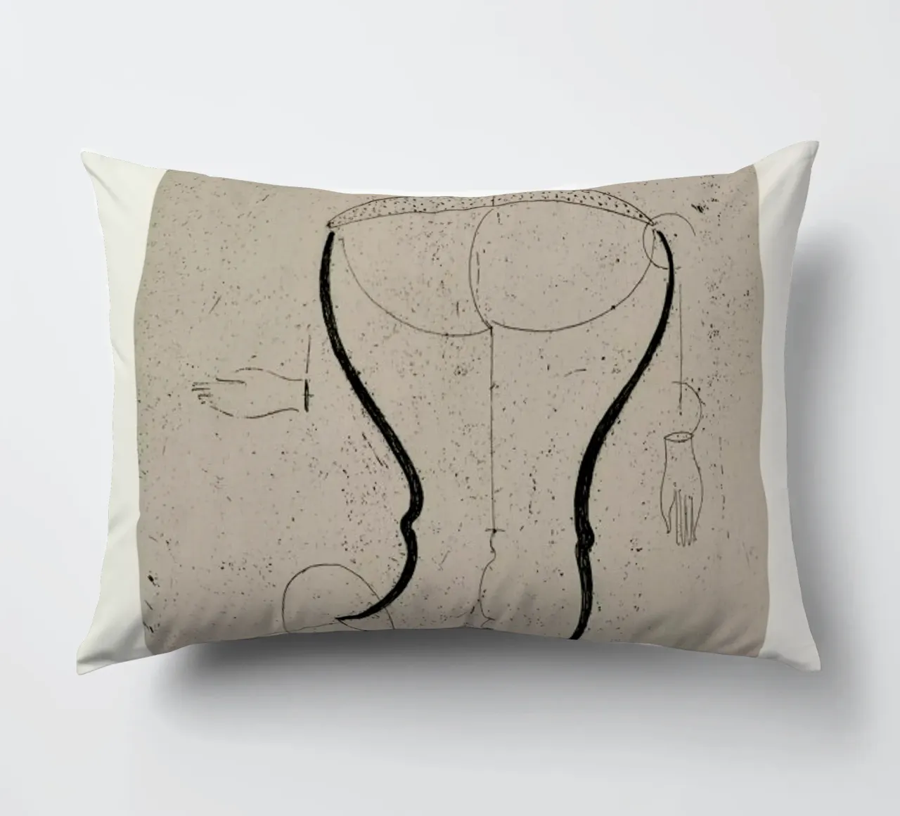 Schlemmer - Abstract Figure, Facing Left cuscino da ARTOTHEK