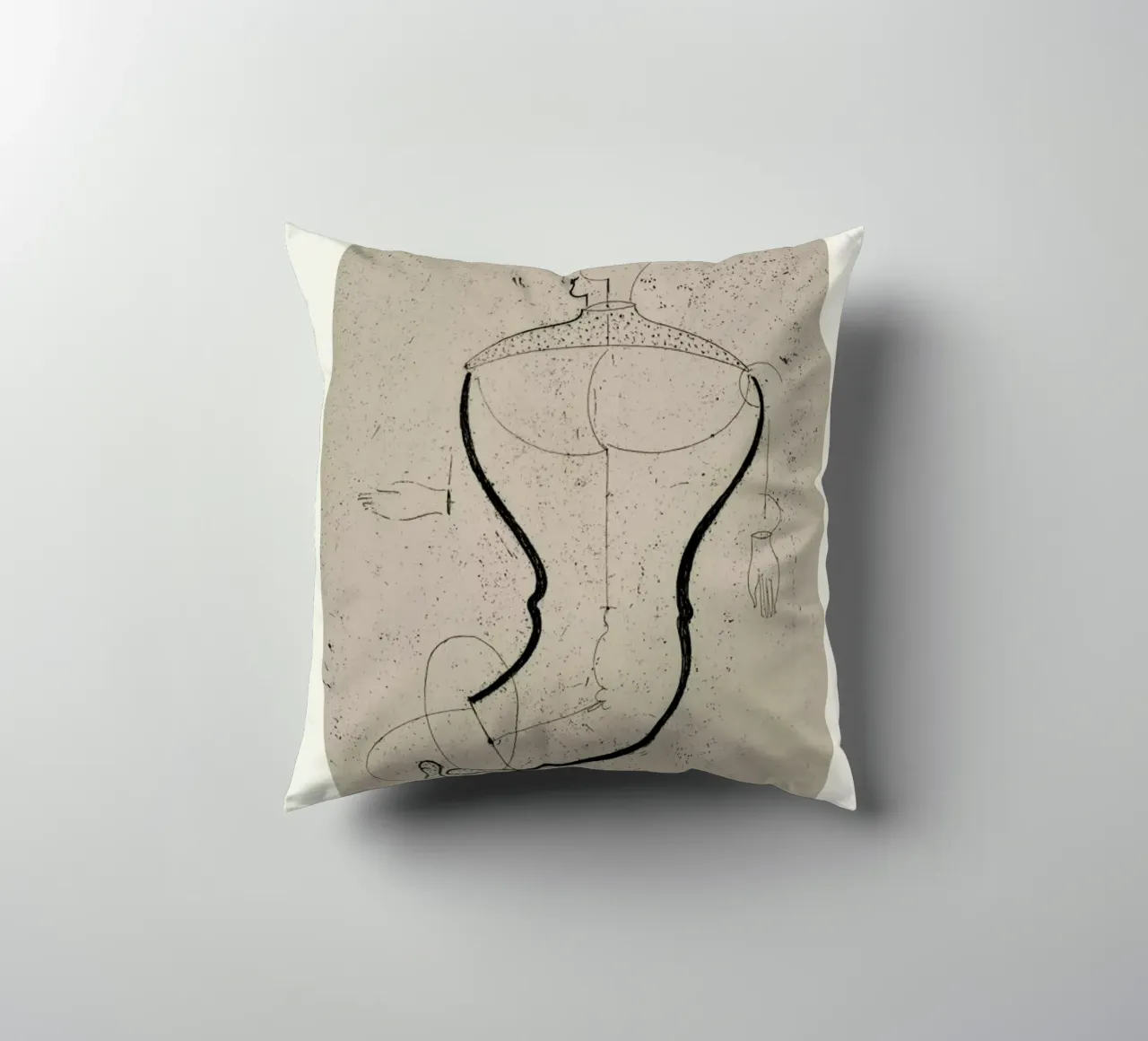 Schlemmer - Abstract Figure, Facing Left cuscino da ARTOTHEK