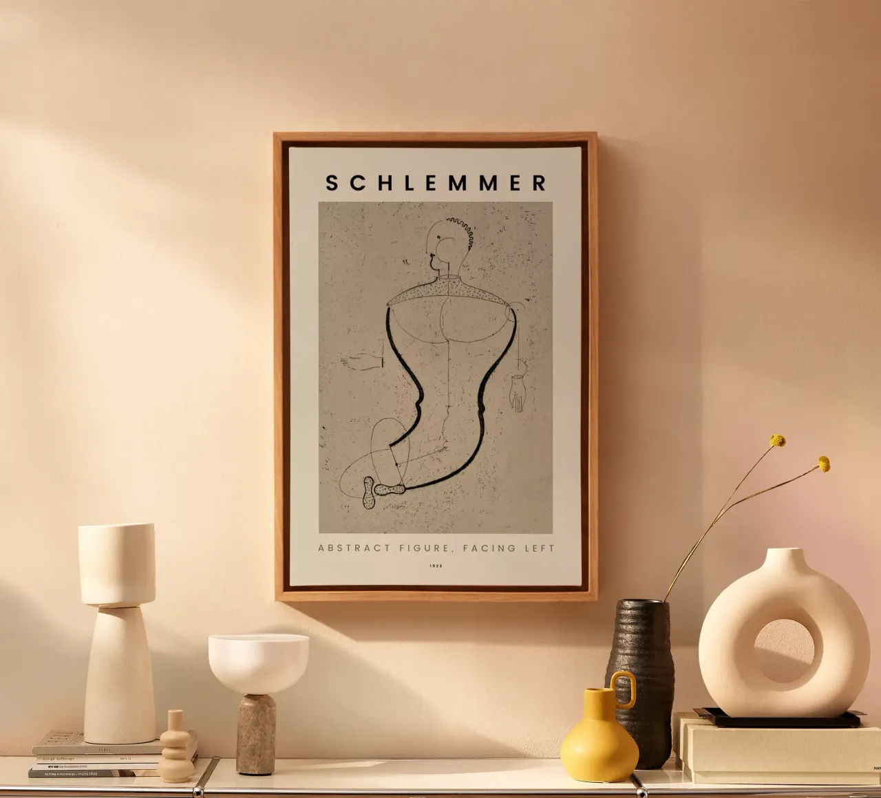 Schlemmer - Abstract Figure, Facing Left tela con Cornice a cassetta da ARTOTHEK