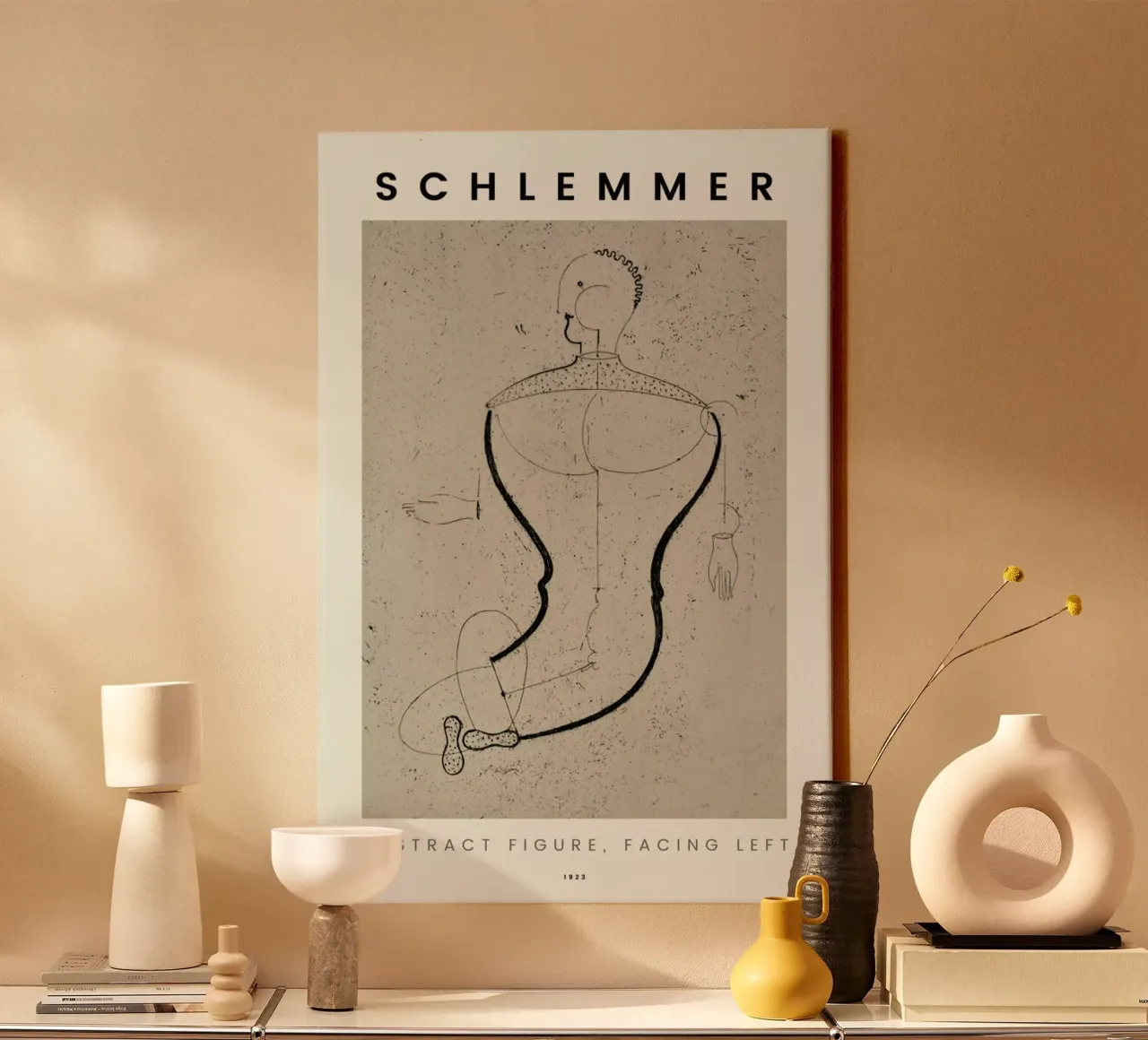 Schlemmer - Abstract Figure, Facing Left tela con Cornice a cassetta da ARTOTHEK