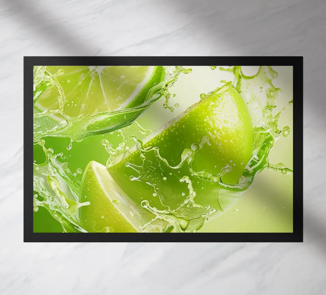 lime splash doormat by Luke Yaeger