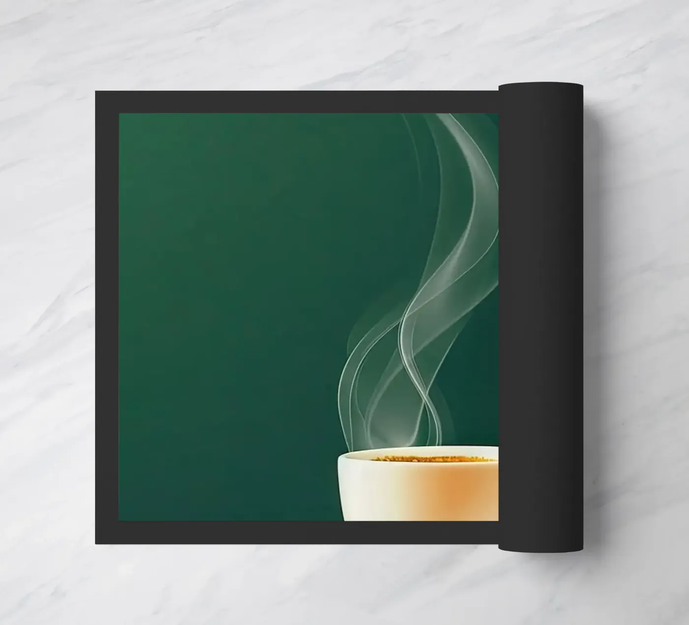 coffee cup doormat by Luke Yaeger