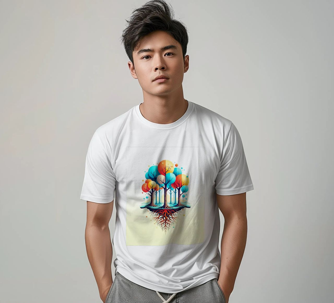 Forest #001: A Symphony of Connected Trees t-shirt da Zen Design