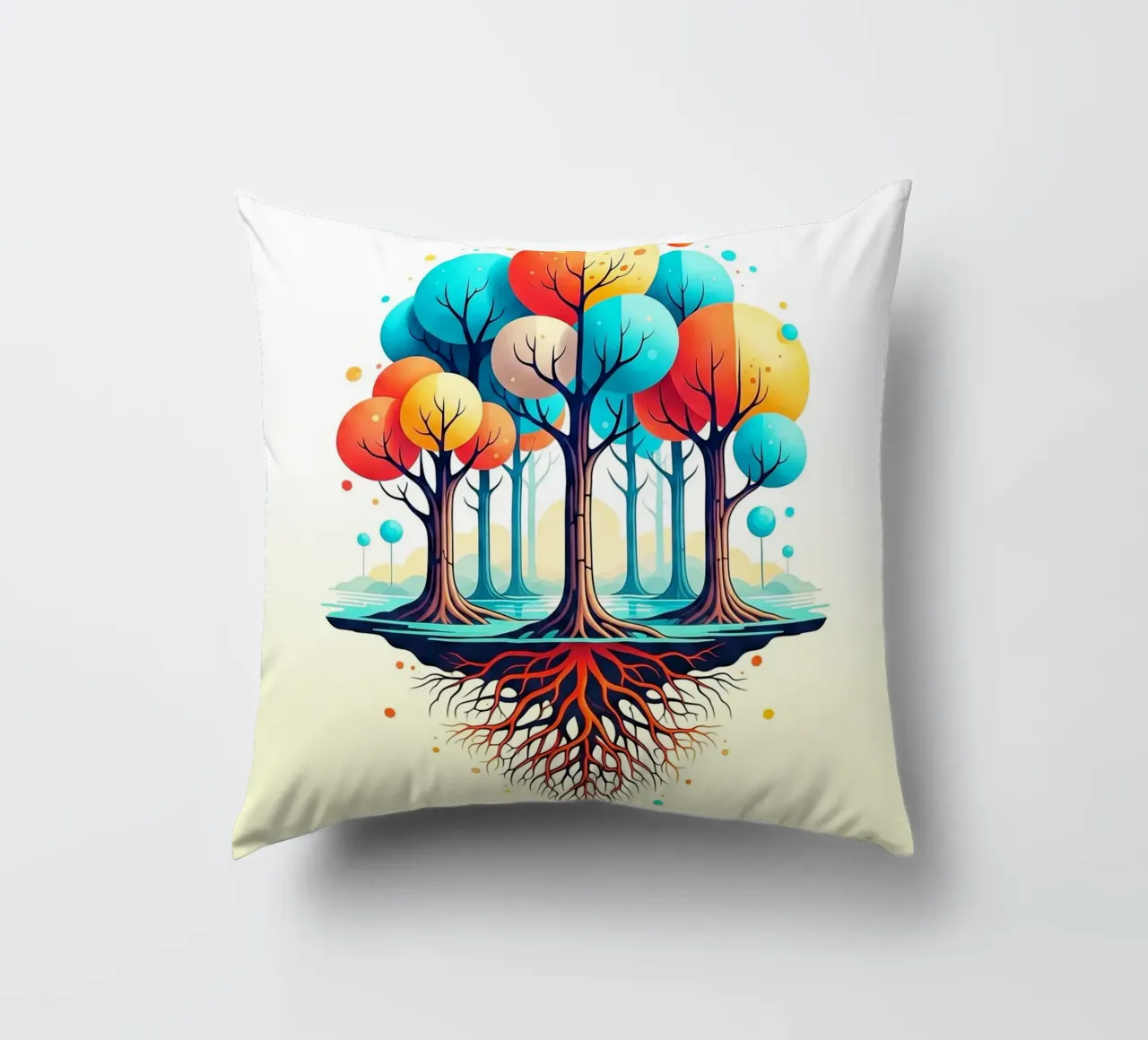 Forest #001: A Symphony of Connected Trees cuscino da Zen Design