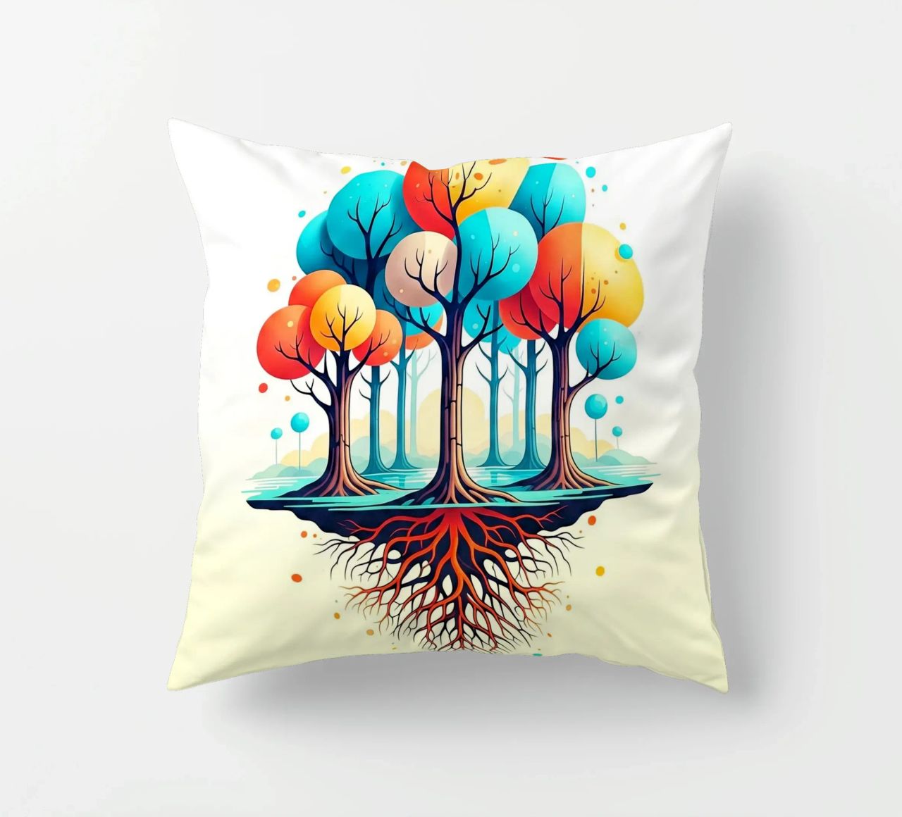 Forest #001: A Symphony of Connected Trees cuscino da Zen Design