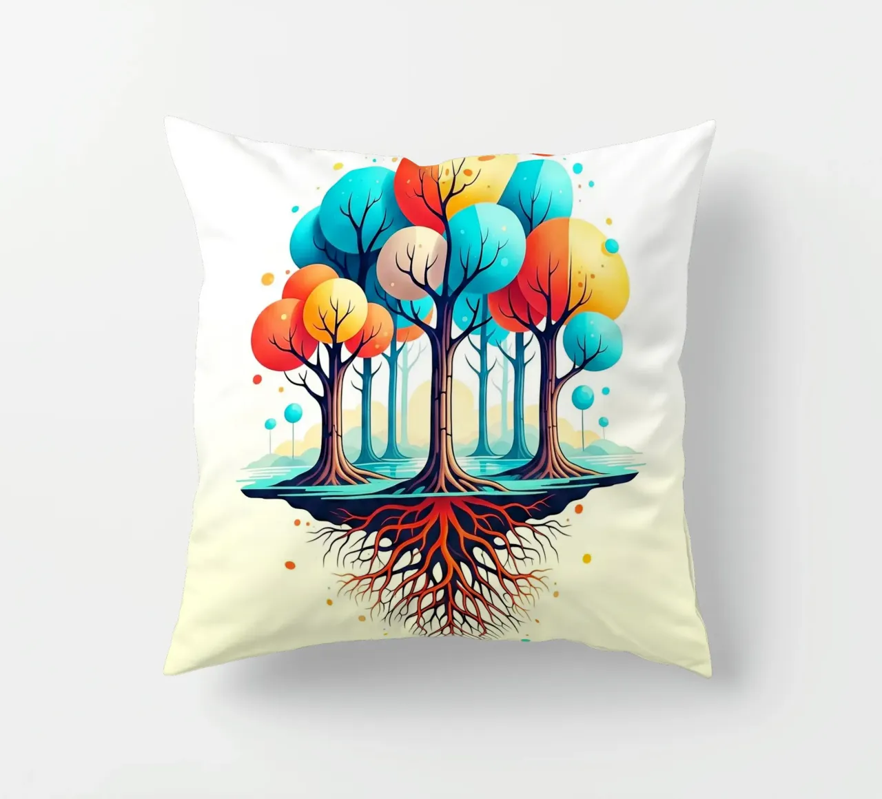 Forest #001: A Symphony of Connected Trees cuscino da Zen Design