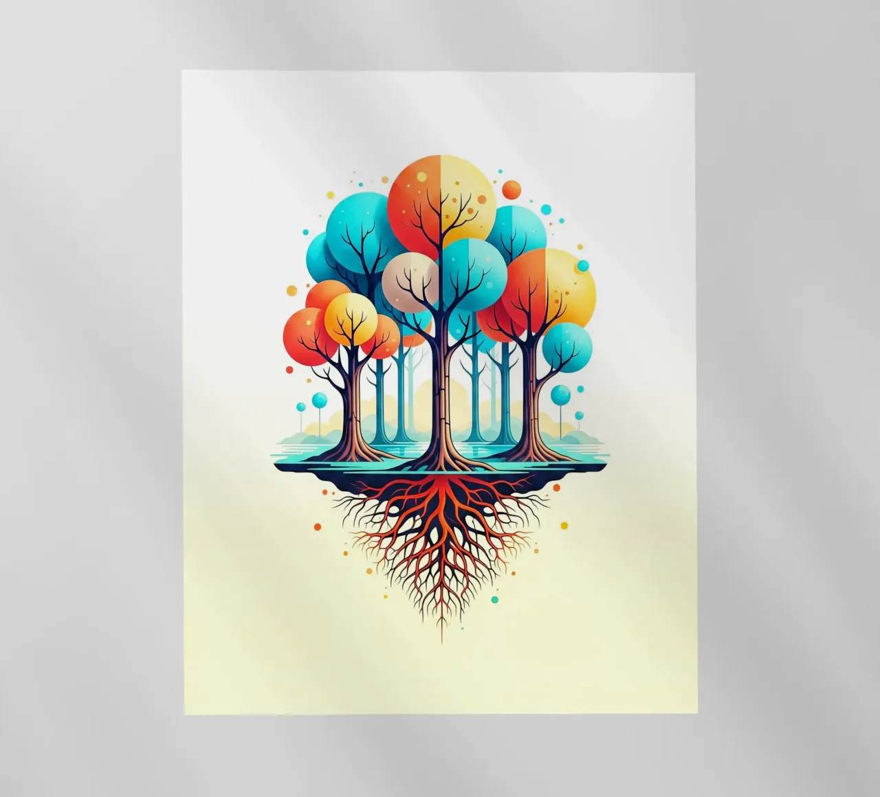 Forest #001: A Symphony of Connected Trees Backlit Folie von Zen Design