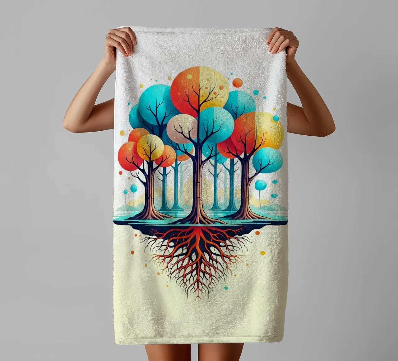 Forest #001: A Symphony of Connected Trees asciugamano da bagno da Zen Design