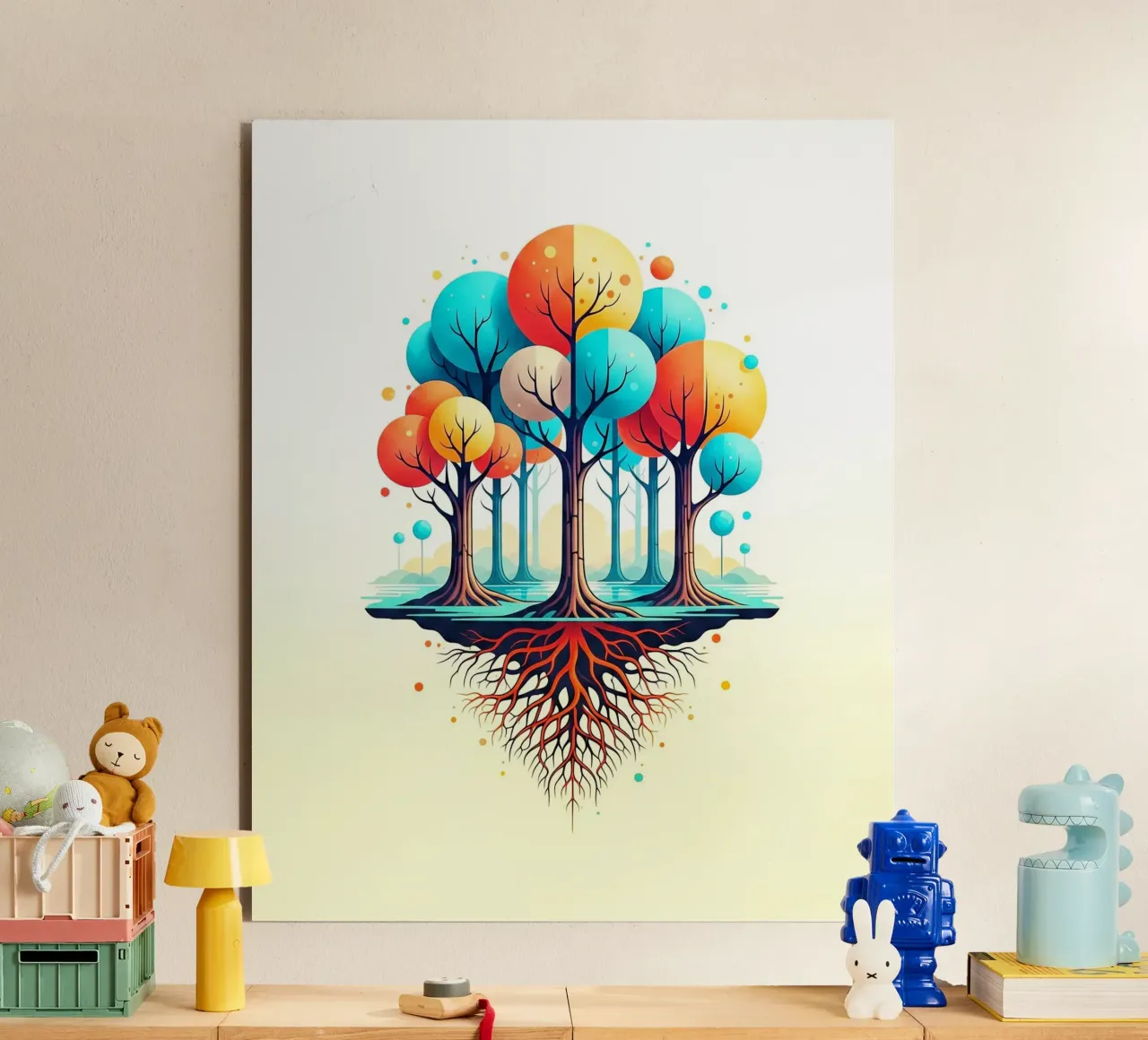 Forest #001: A Symphony of Connected Trees alluminio dibond da Zen Design