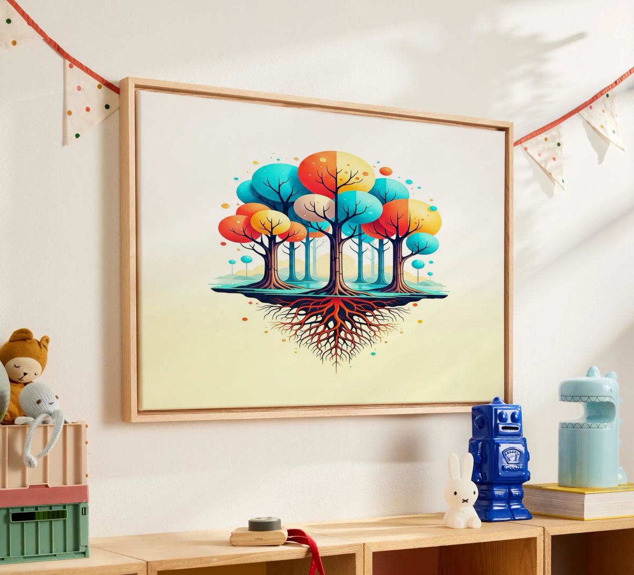 Forest #001: A Symphony of Connected Trees tela da Zen Design