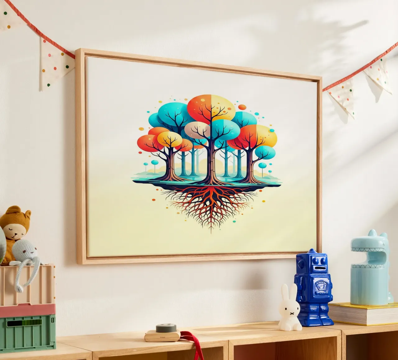 Forest #001: A Symphony of Connected Trees tela da Zen Design