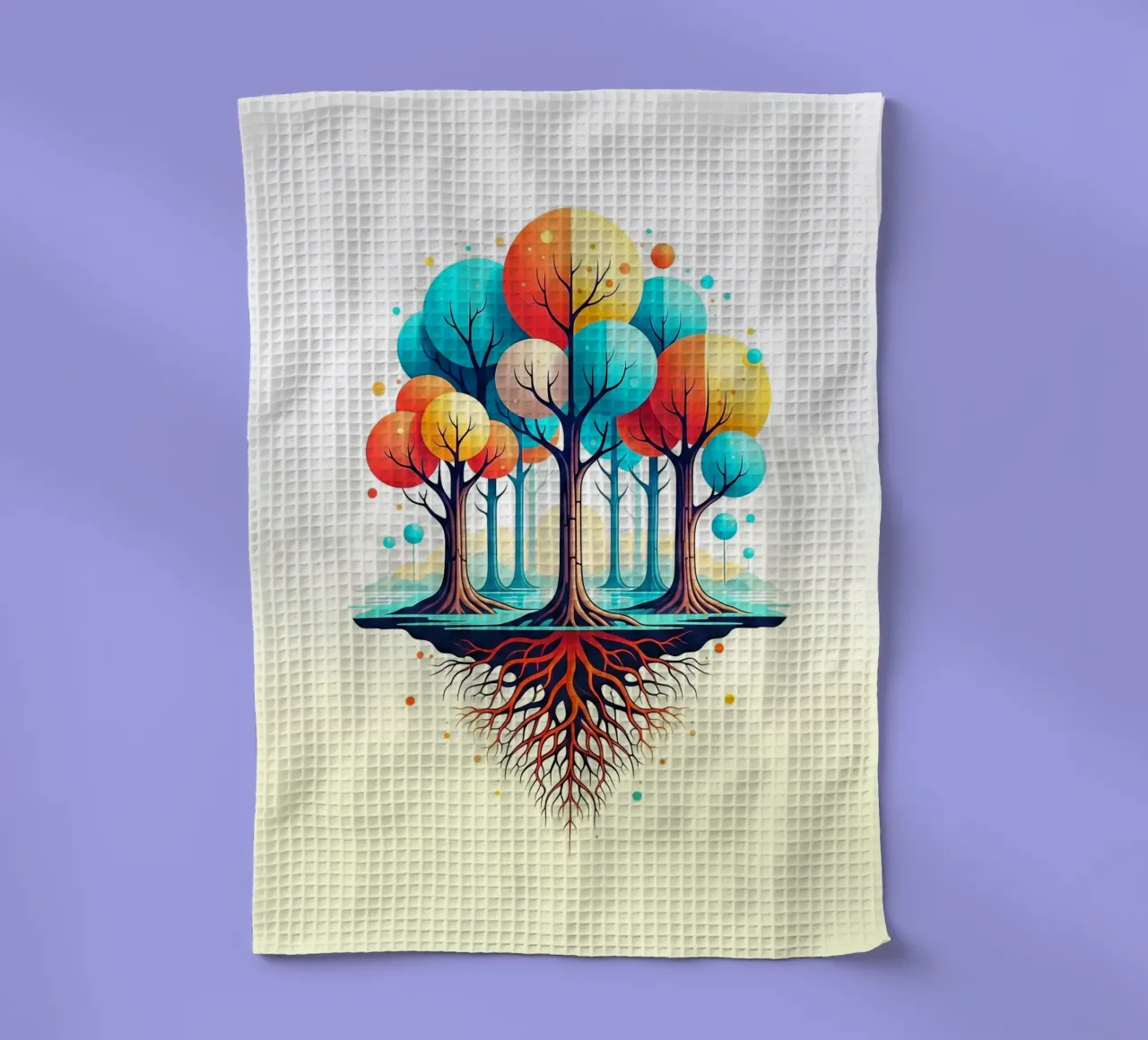 Forest #001: A Symphony of Connected Trees torchon de Zen Design