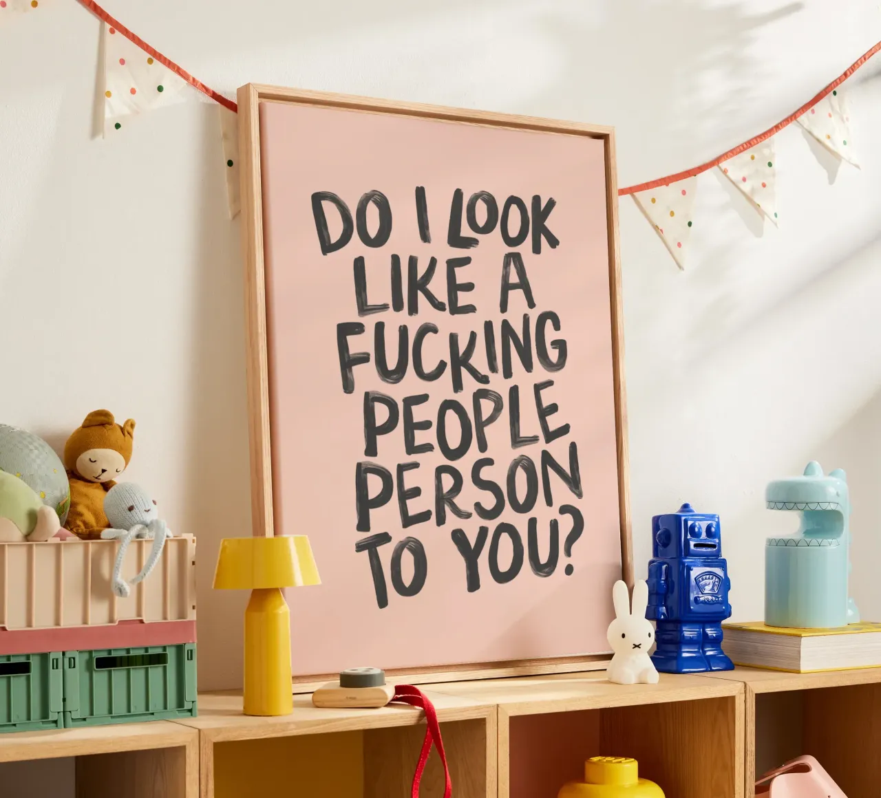 Do I Look Like a Fucking People Person to You Typography canvas with Floater frame by THE MOTIVATED TYPE