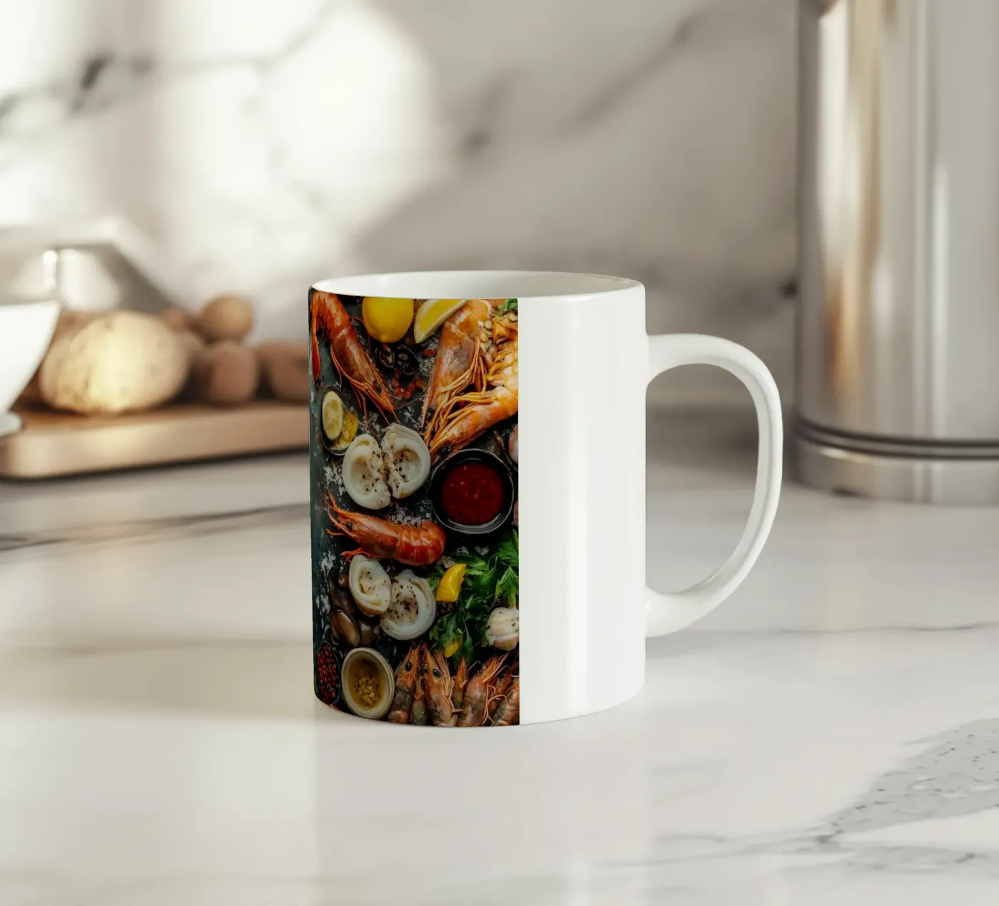 shrimp ceramic mug by Luke Yaeger